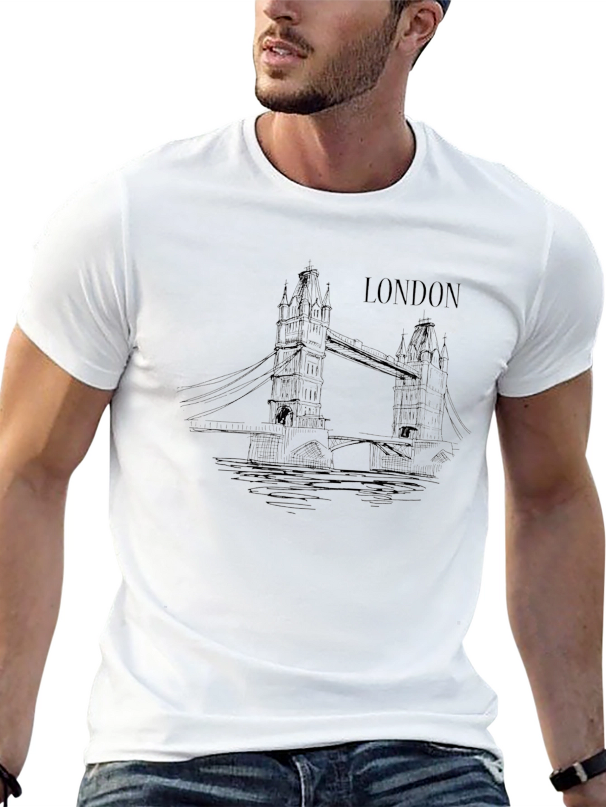London Bridge Graphic Black T-Shirt