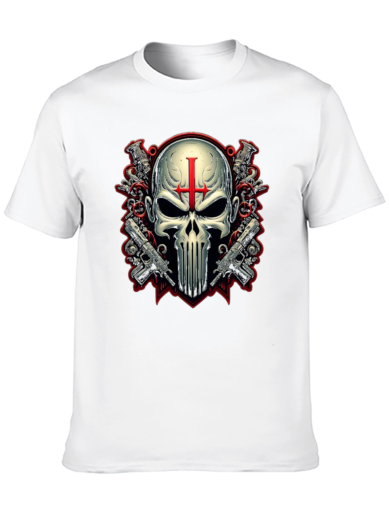Skull & Guns Graphic Tee - Punisher Style