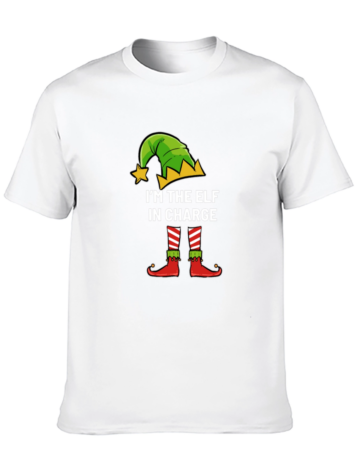 Funny Christmas Elf In Charge Graphic Tee