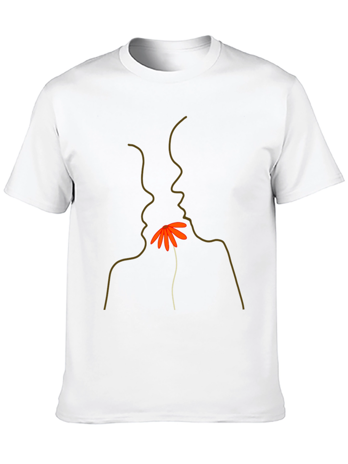 Minimalist Faces & Flower Graphic Tee