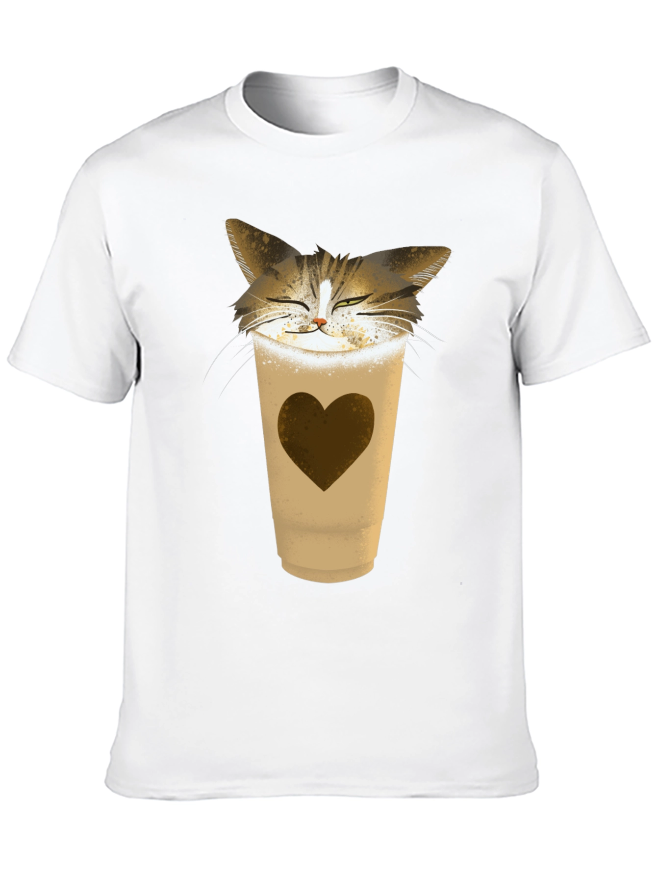 Cat Latte T-Shirt - Coffee Loving Kitten Tee