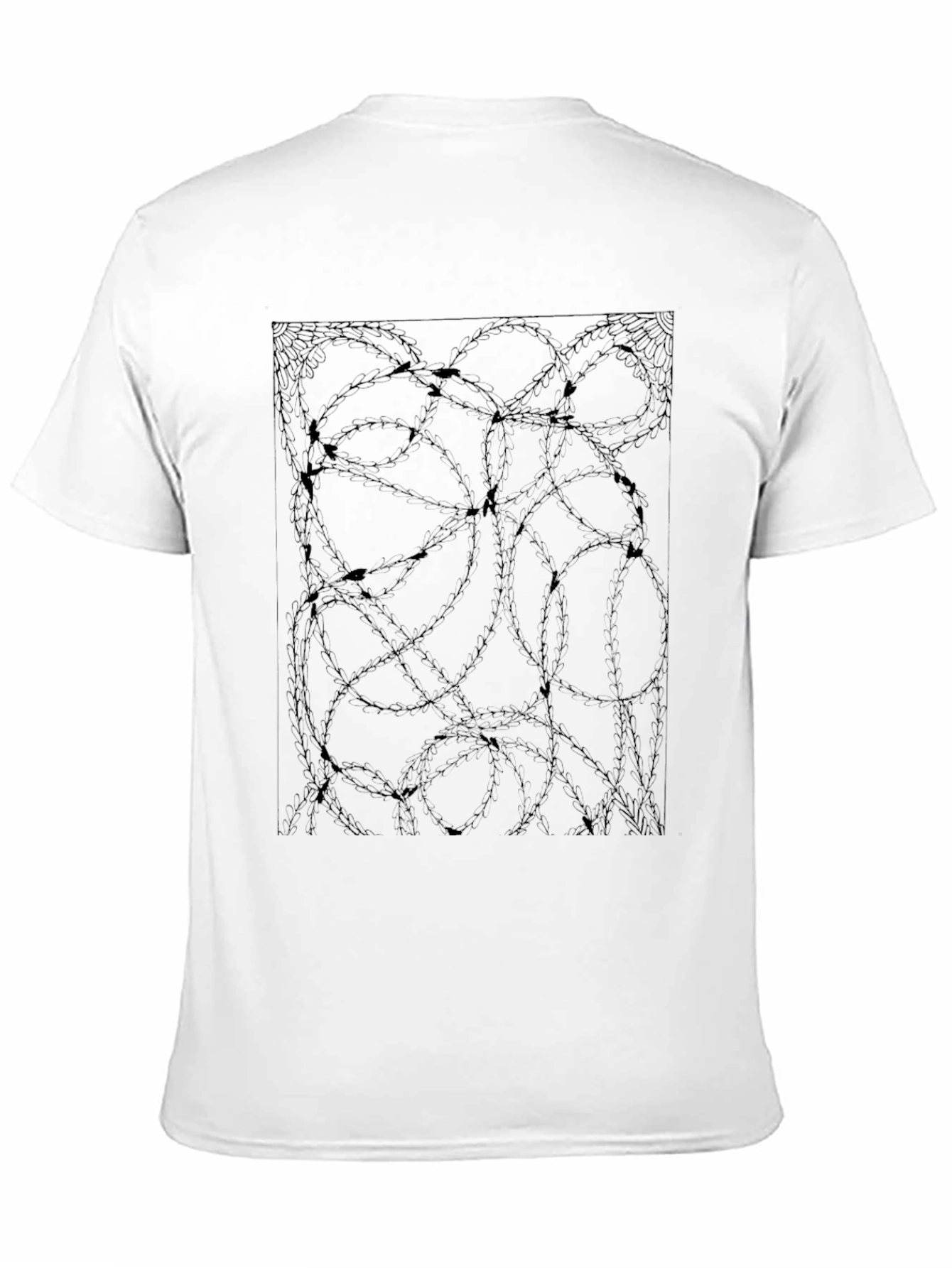 Abstract Barbed Wire Graphic Black Tee