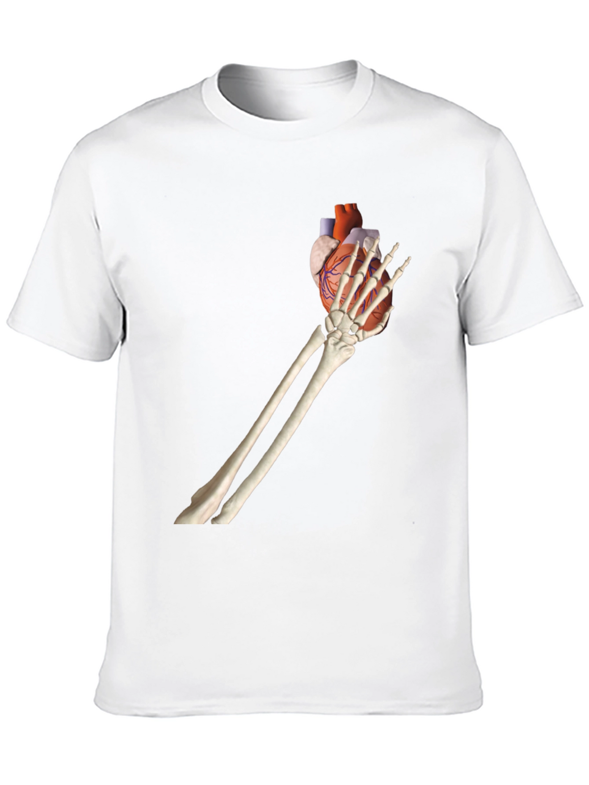 Skeleton Hand Holding Heart Graphic Tee