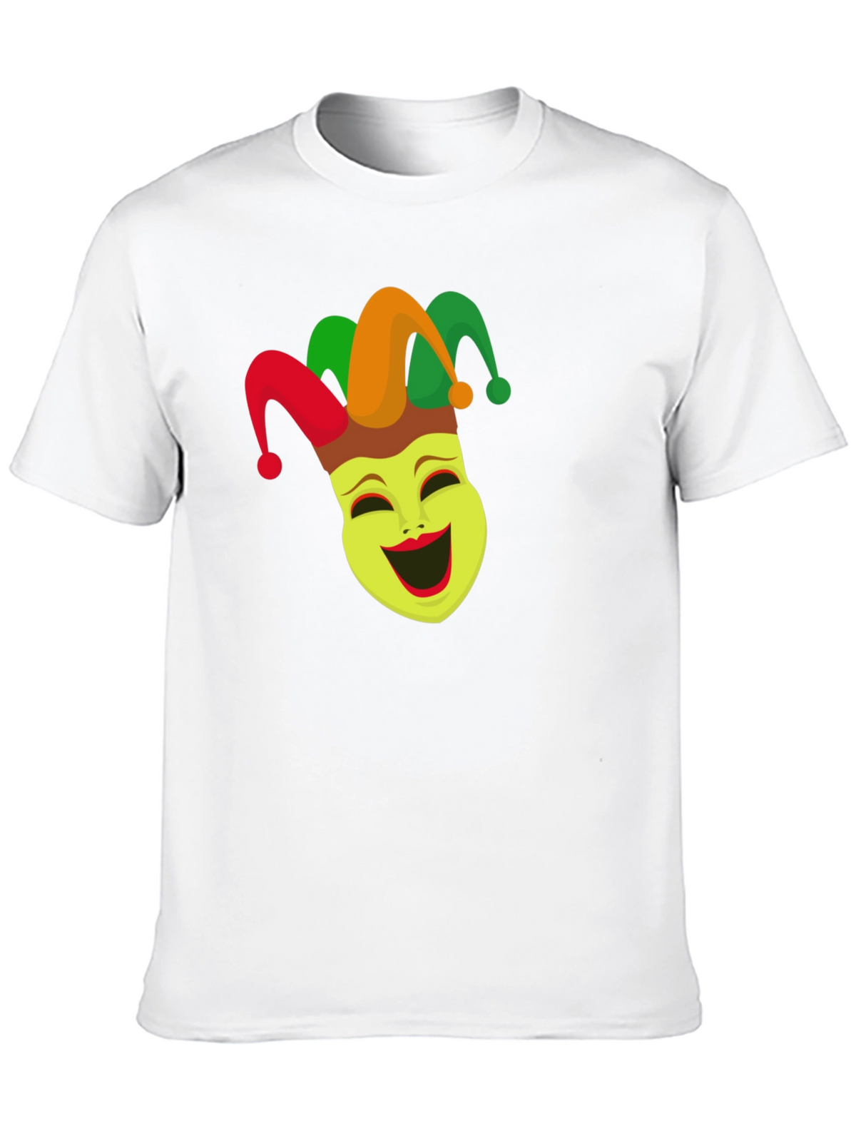 Jester Mask Graphic Tee - Black Crew Neck