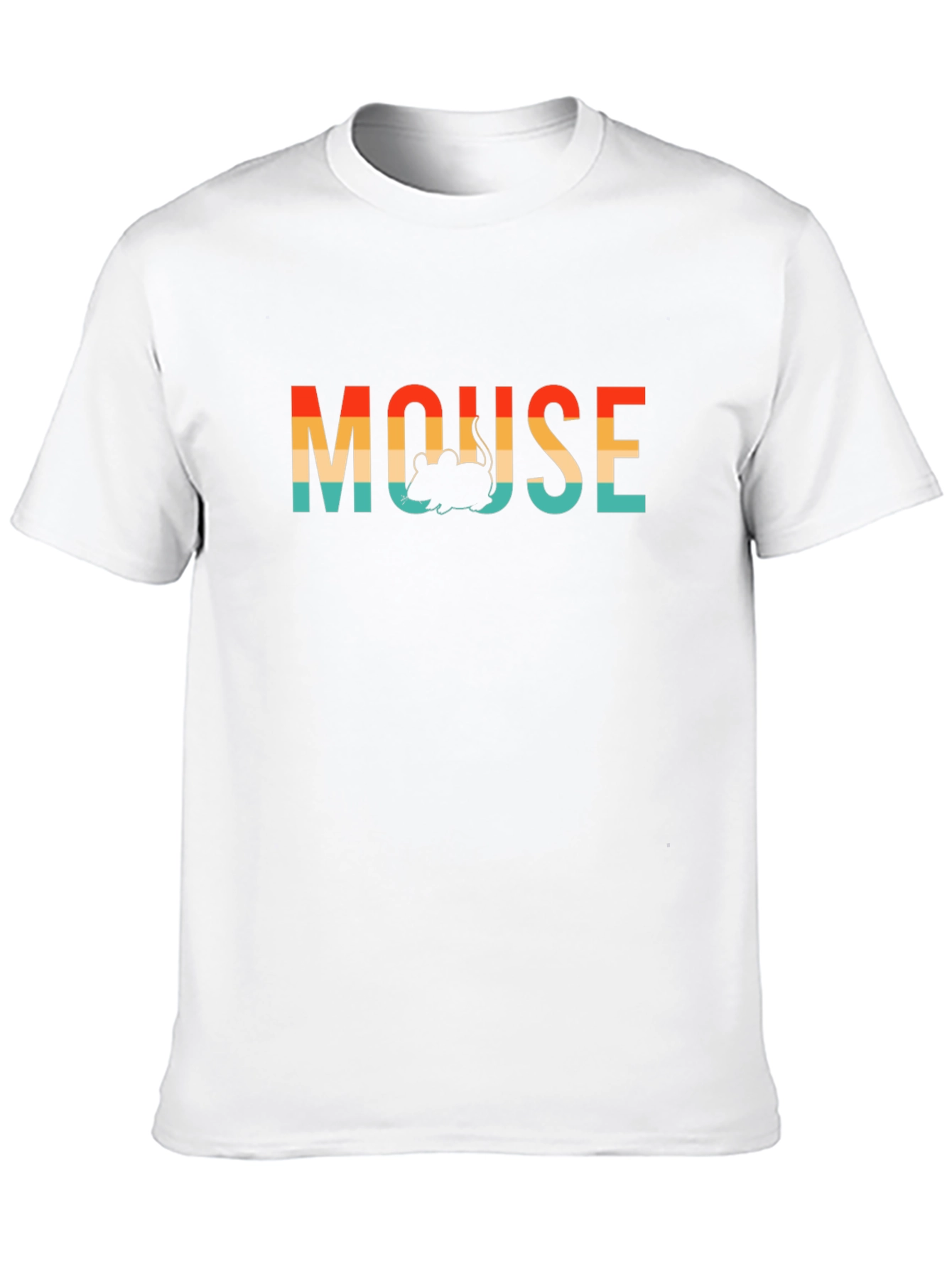 Retro Mouse Graphic Print Crew Neck T-Shirt