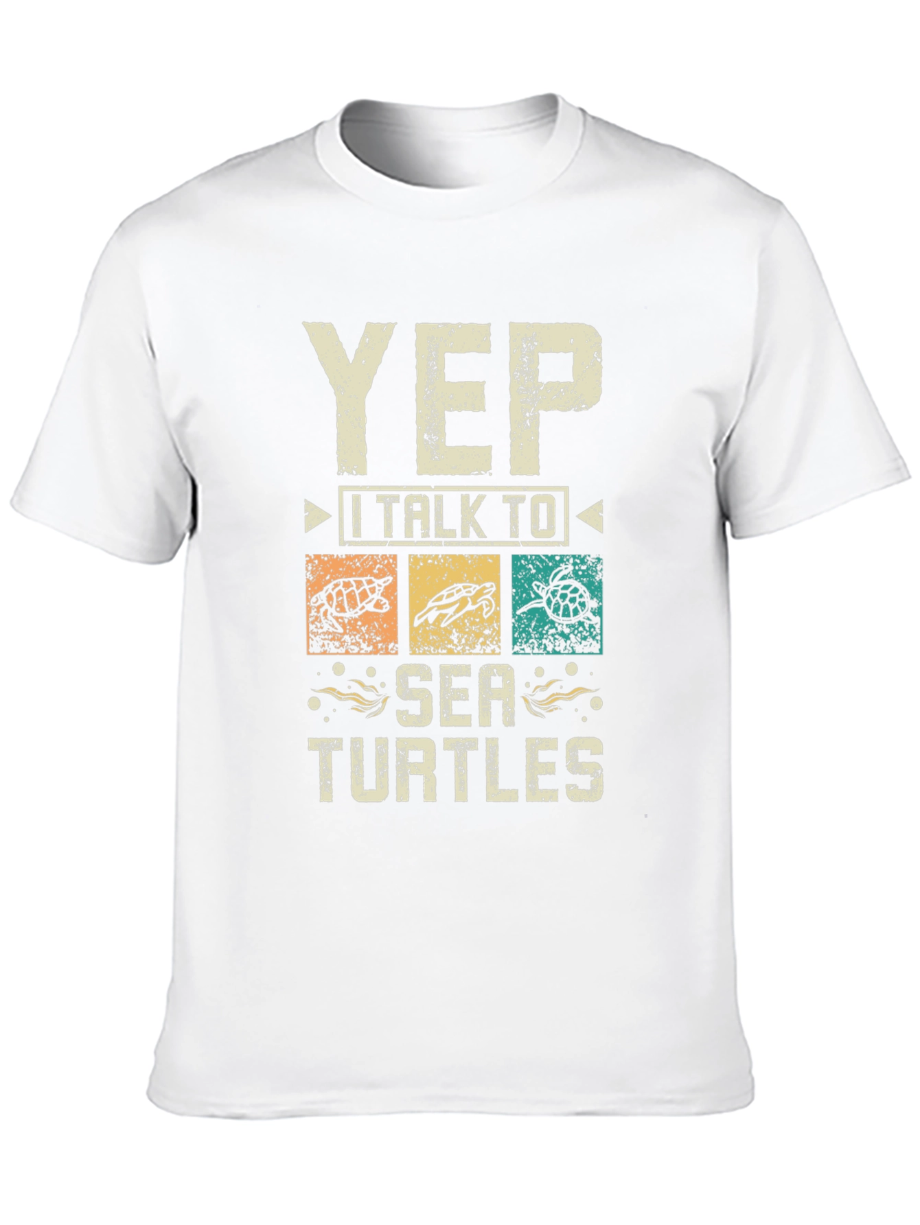 Yep I Talk to Sea Turtles Black Graphic T-Shirt