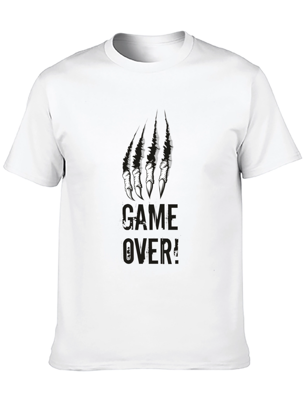 Game Over Graphic Print Crew Neck Tee