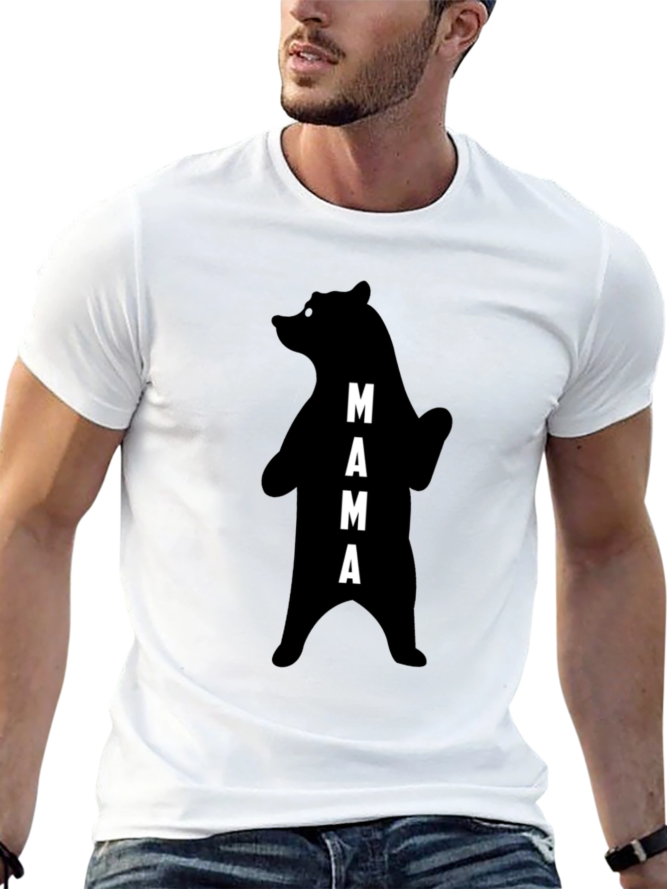 Mama Bear Graphic Tee - Black Cotton T-Shirt