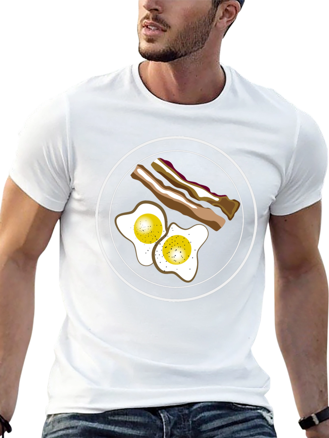 Breakfast T-Shirt: Eggs & Bacon Graphic Tee