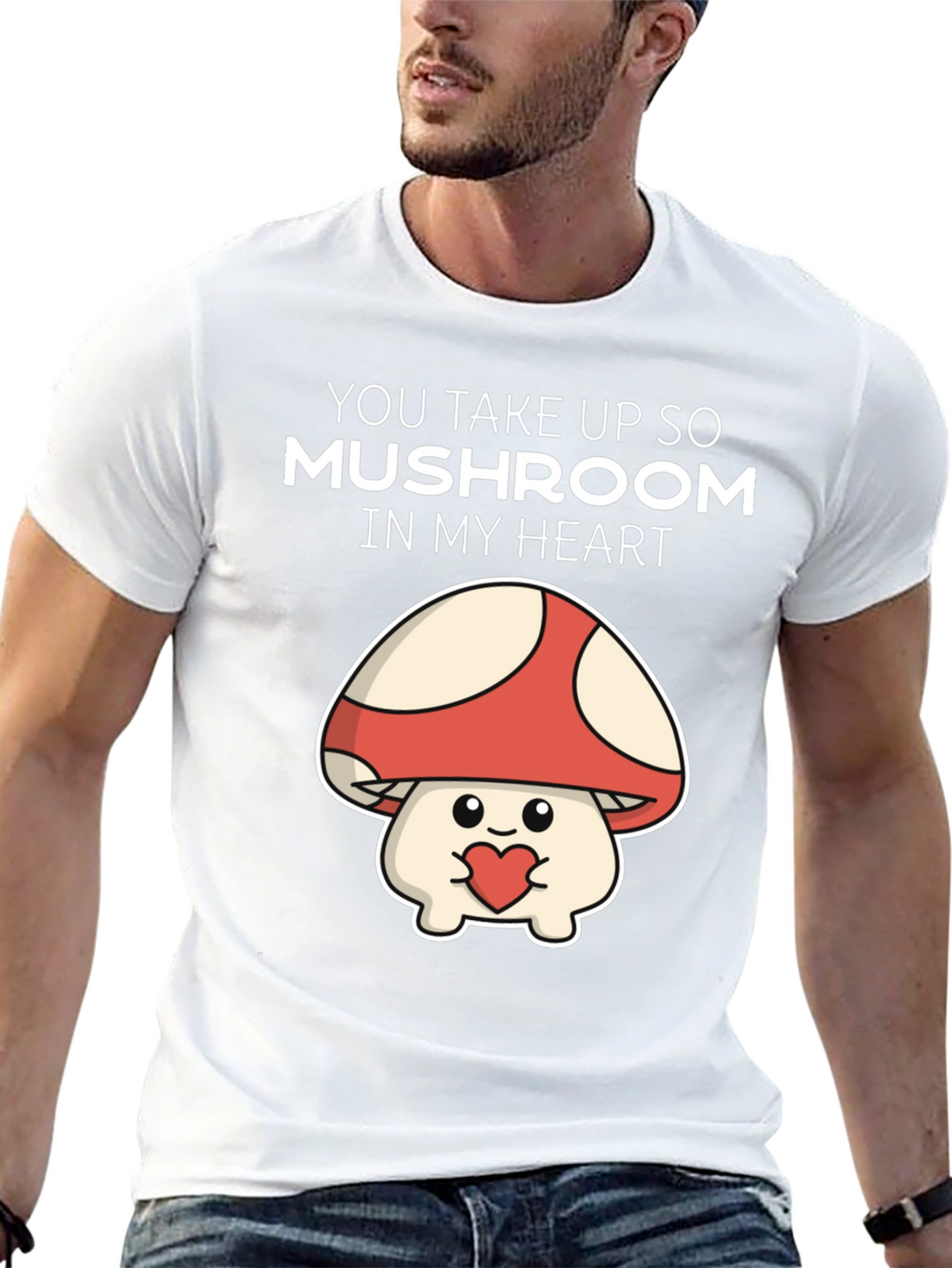 Mushroom Heart T-Shirt - You Take Up So Mushroom