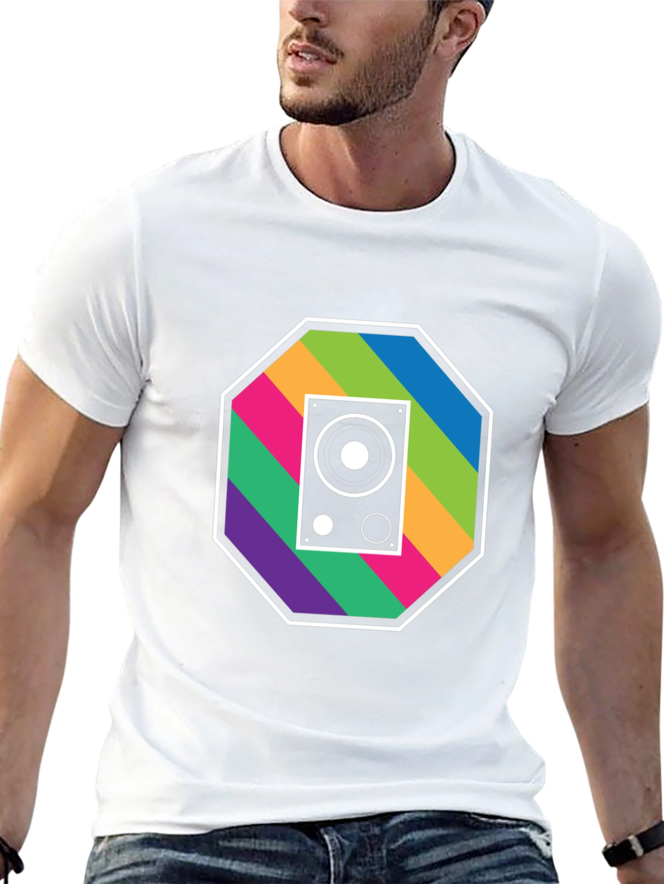 Retro Speaker Graphic Tee - Music Lovers T-Shirt