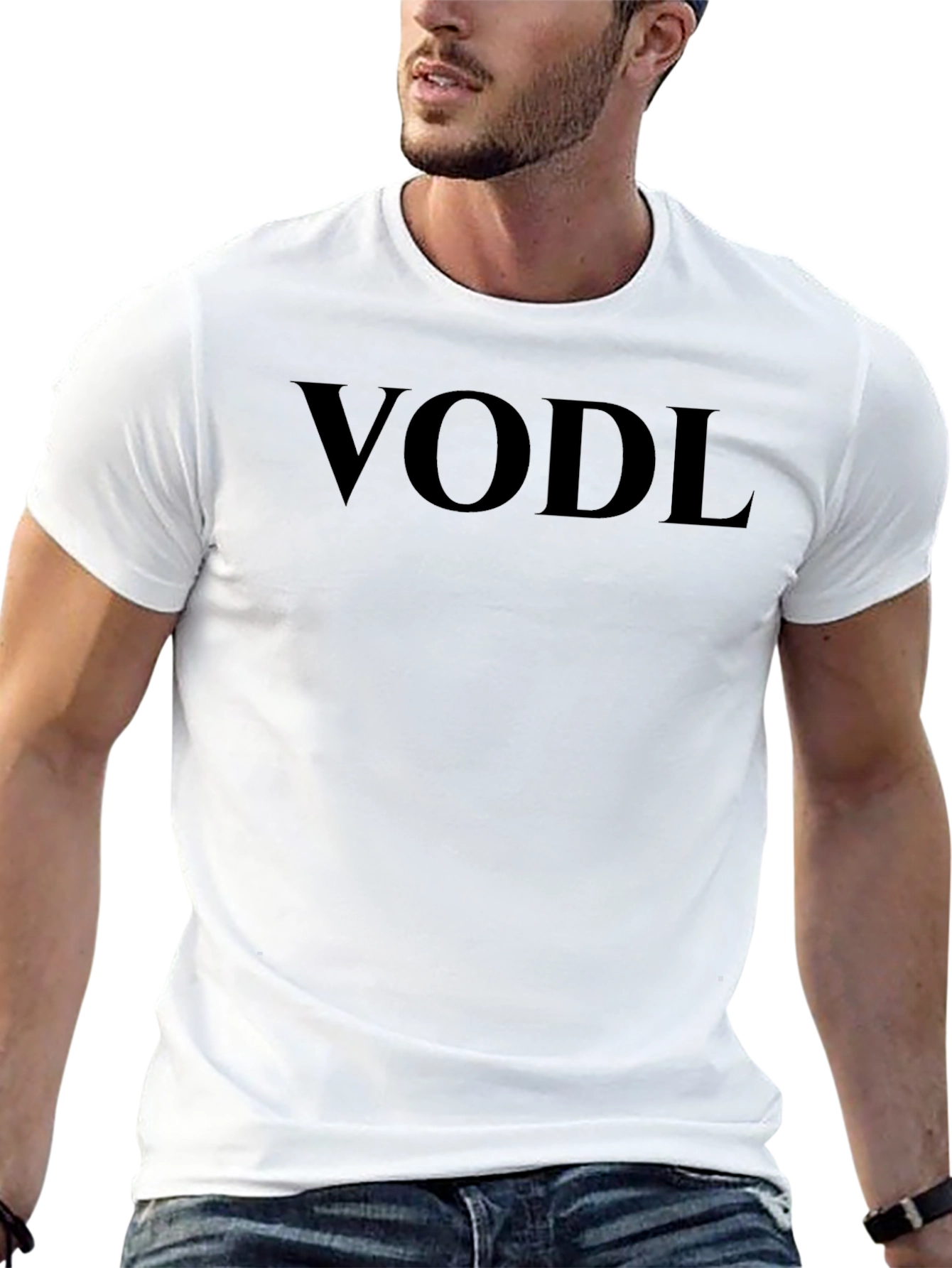 VODL T-Shirt - Solid Black Crew Neck Tee