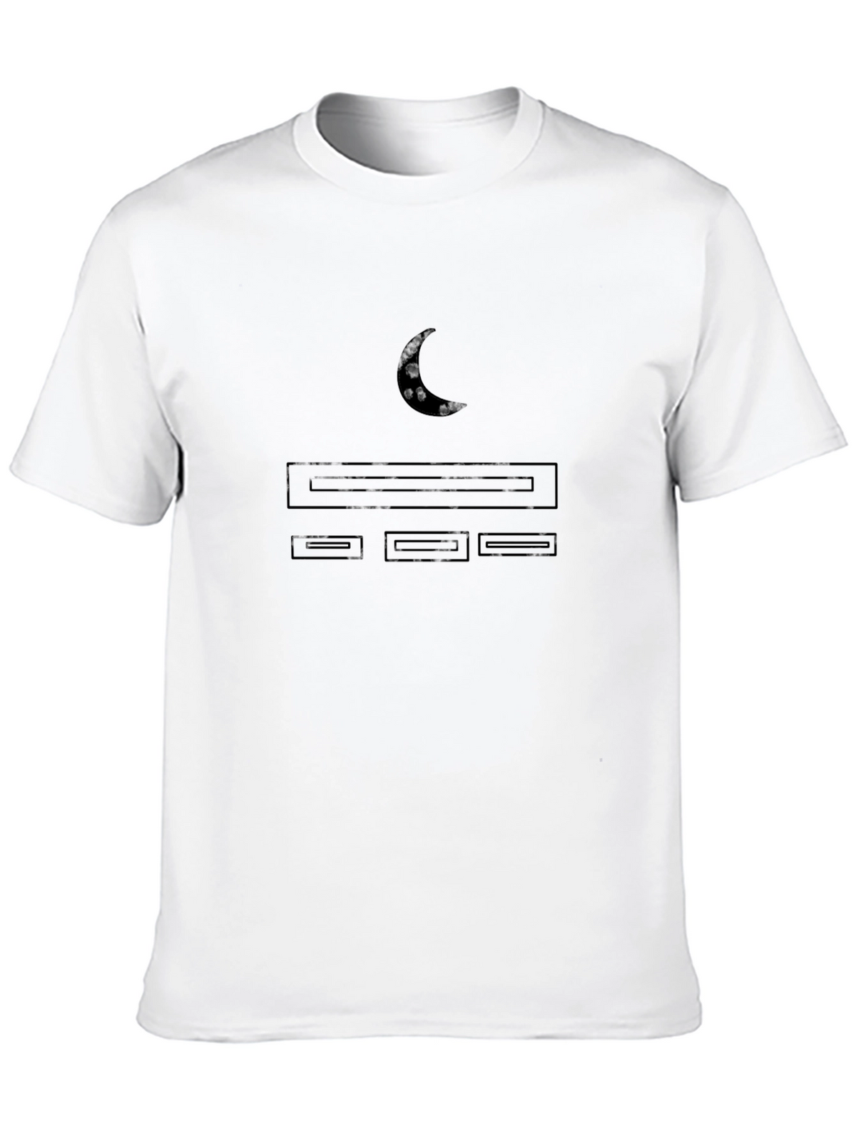 Mens Black T-Shirt with Moon and Console Design