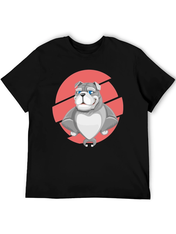 Cool Cartoon Bulldog T-Shirt - Black
