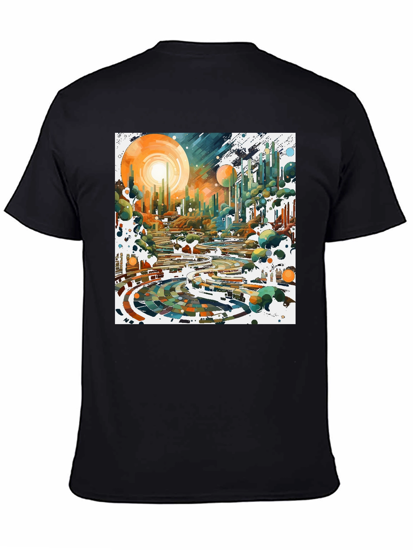 Abstract Cityscape Graphic Tee - Modern Art Shirt