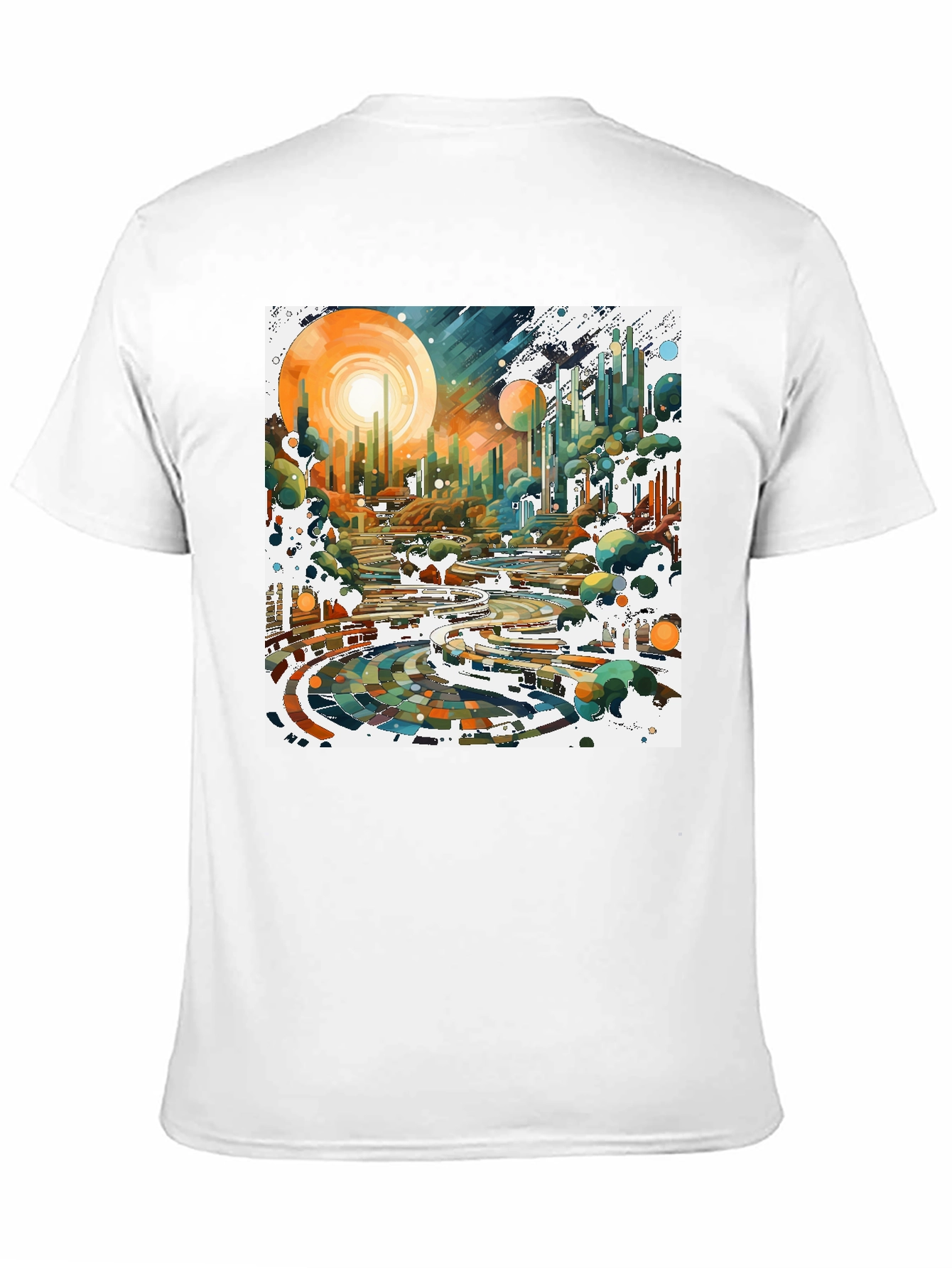 Abstract Cityscape Graphic Tee - Modern Art Shirt