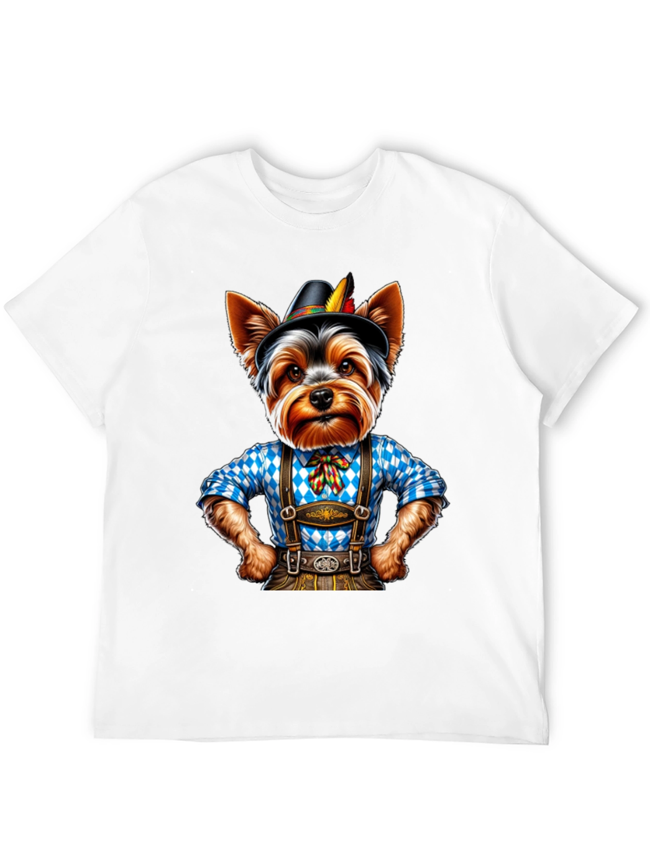 Yorkie Dog in Lederhosen T-Shirt