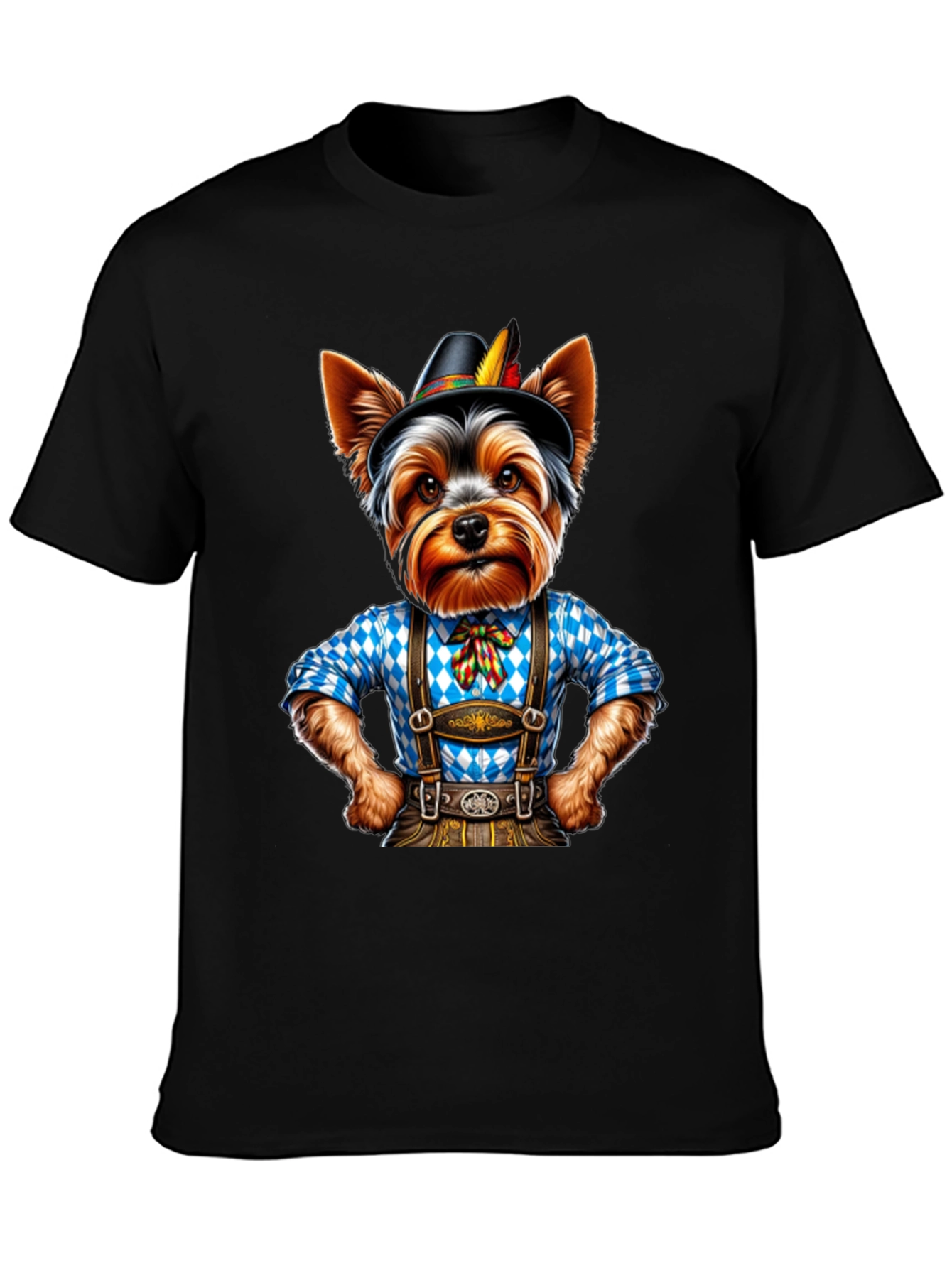 Yorkie Dog in Lederhosen T-Shirt