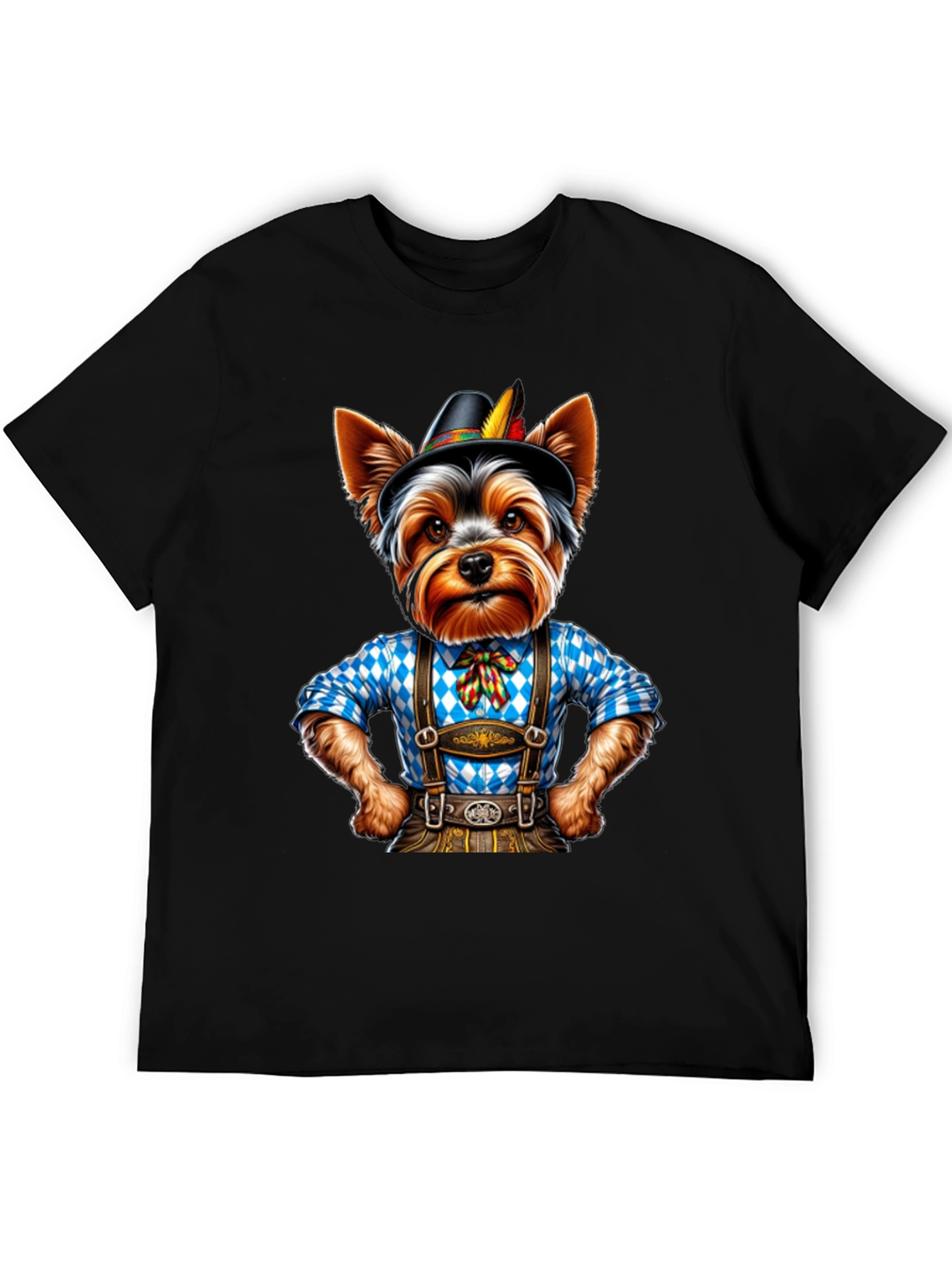 Yorkie Dog in Lederhosen T-Shirt