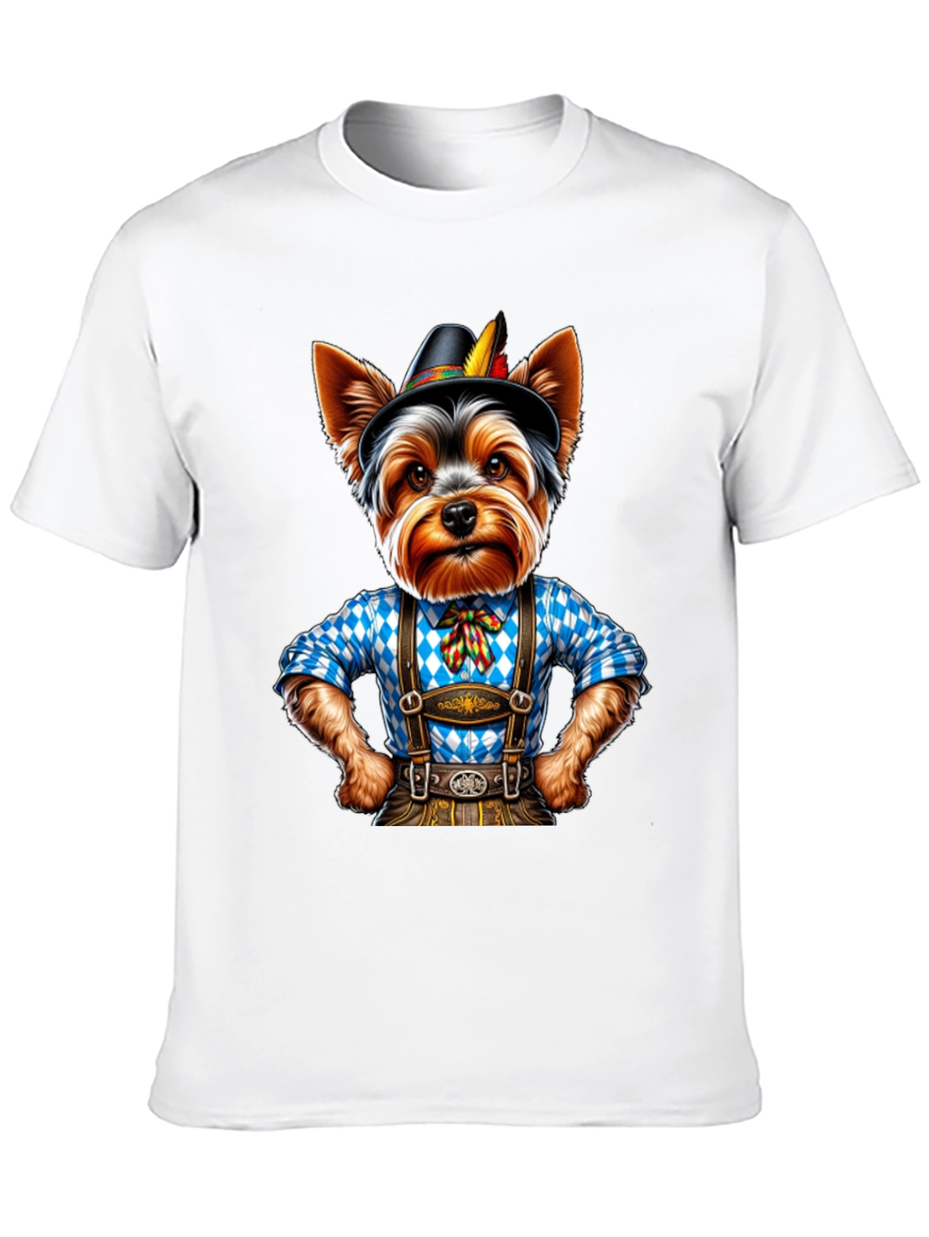 Yorkie Dog in Lederhosen T-Shirt