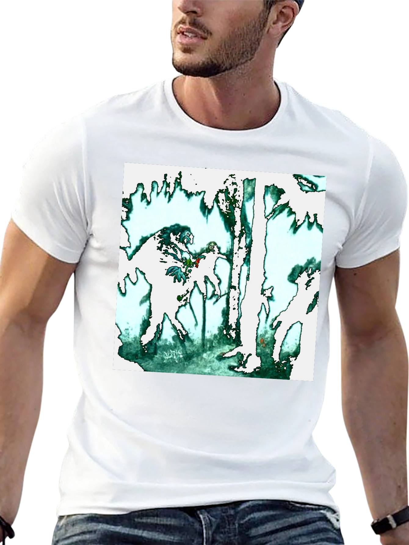Abstract Forest Graphic Black T-Shirt