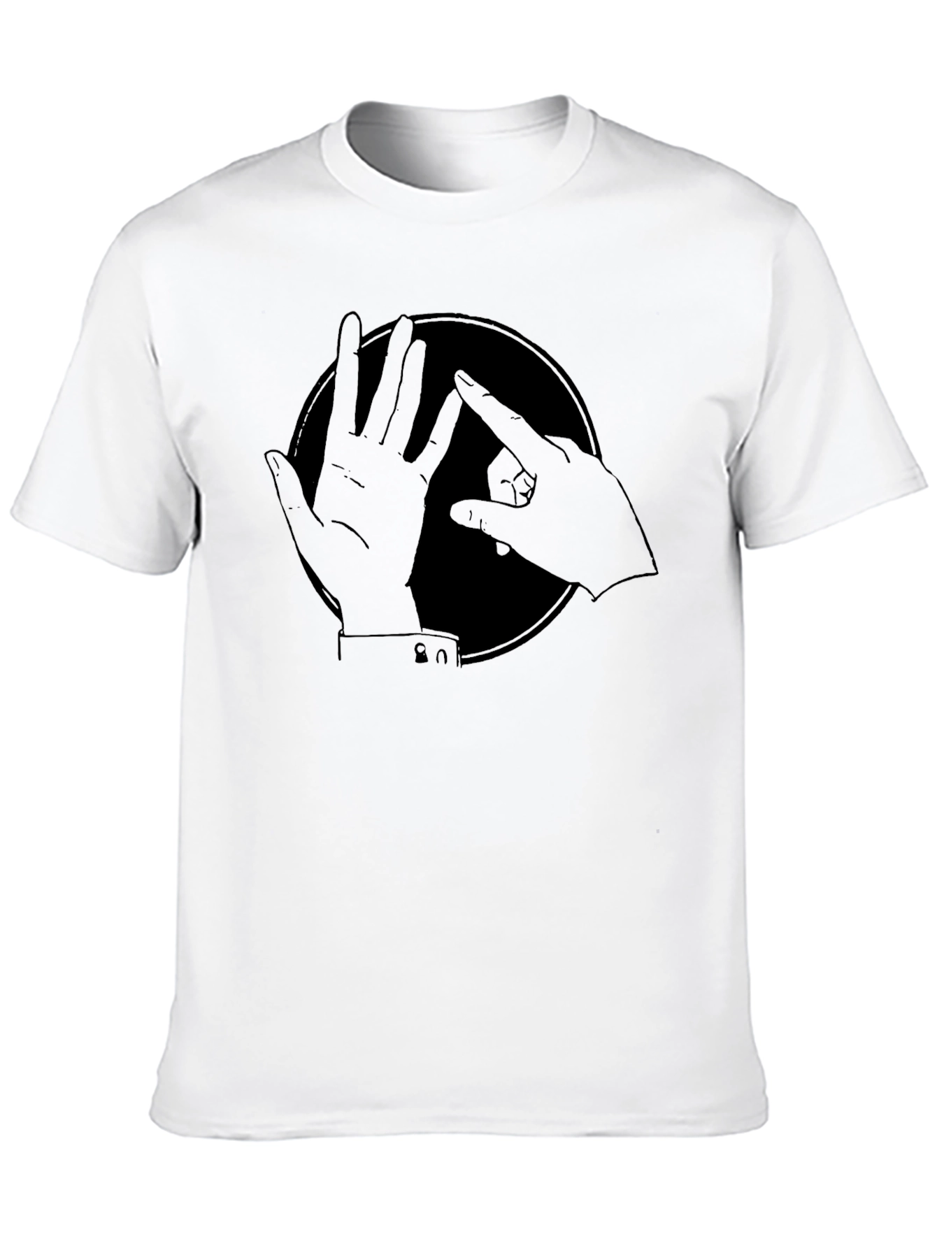 Unique Hand Gesture Graphic Black T-Shirt