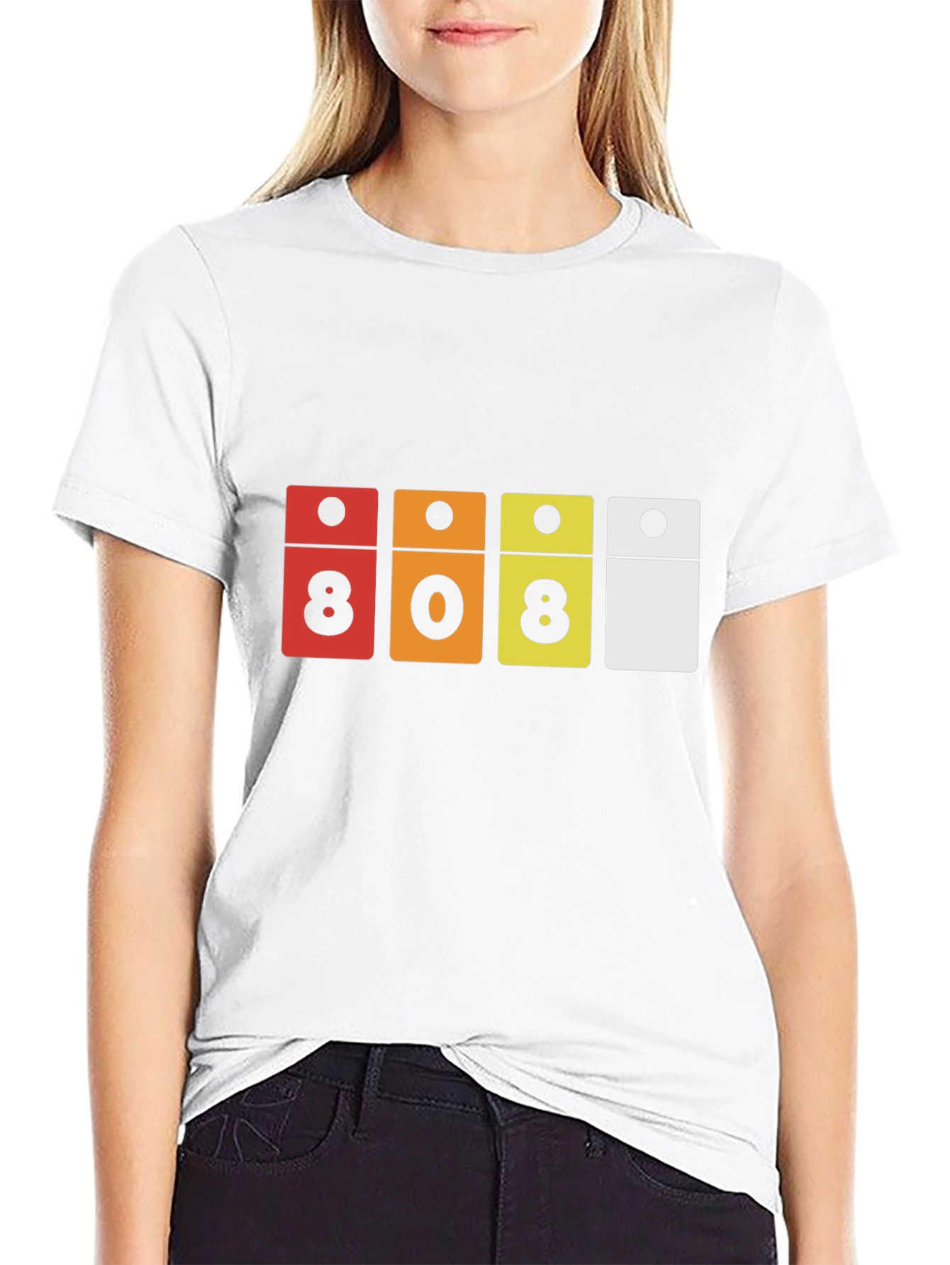 808 Domino Style Graphic Black T-Shirt