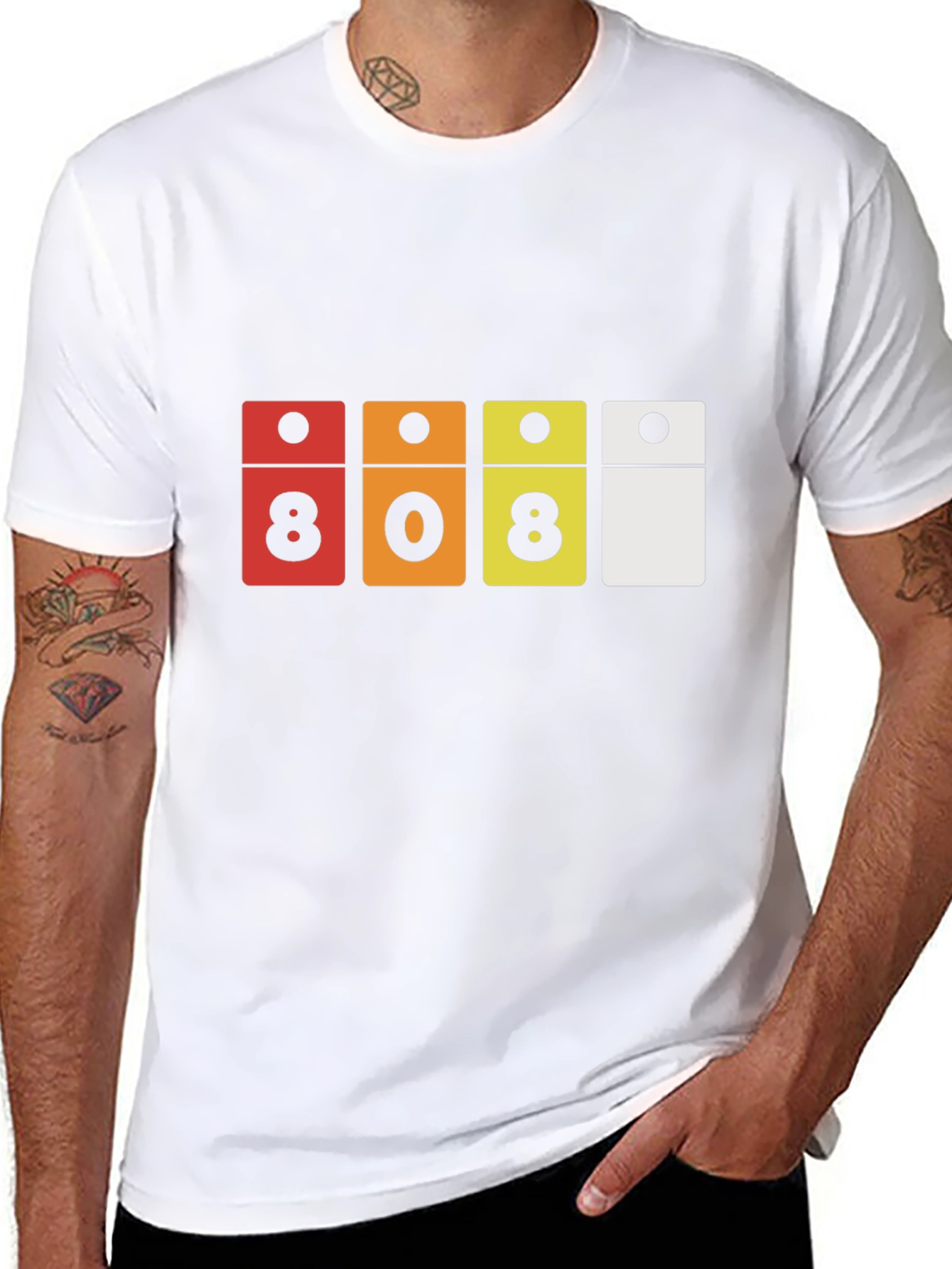 808 Domino Style Graphic Black T-Shirt