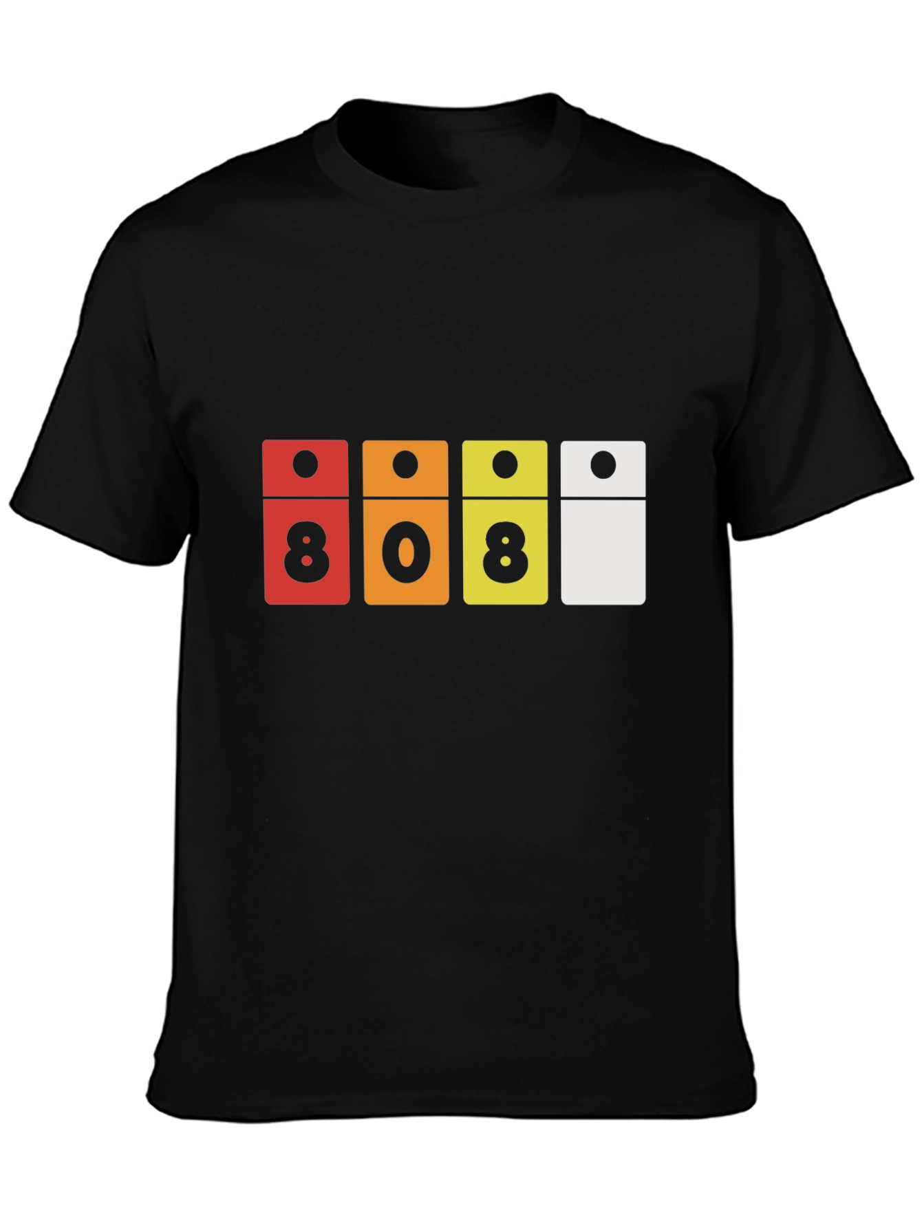 808 Domino Style Graphic Black T-Shirt