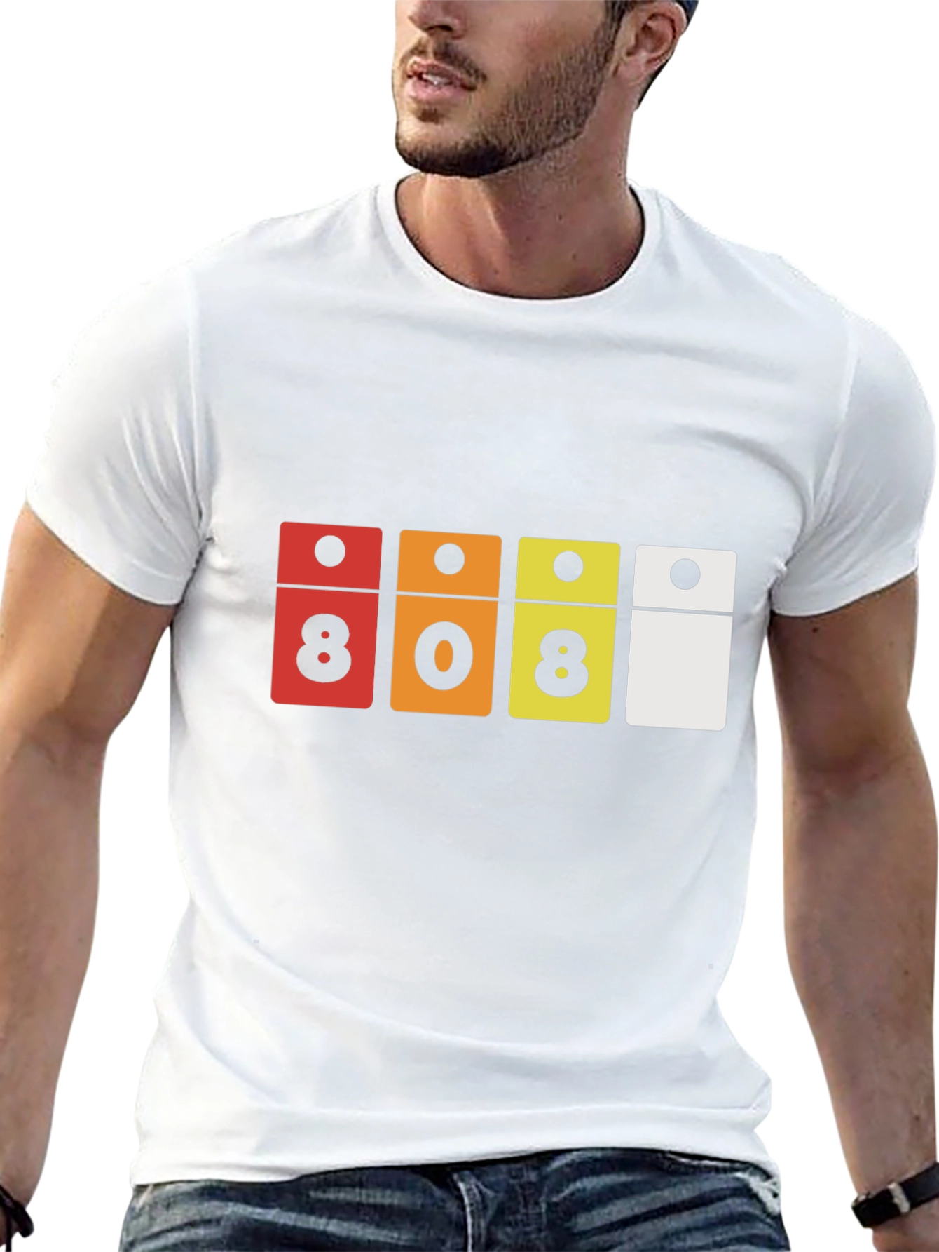 808 Domino Style Graphic Black T-Shirt