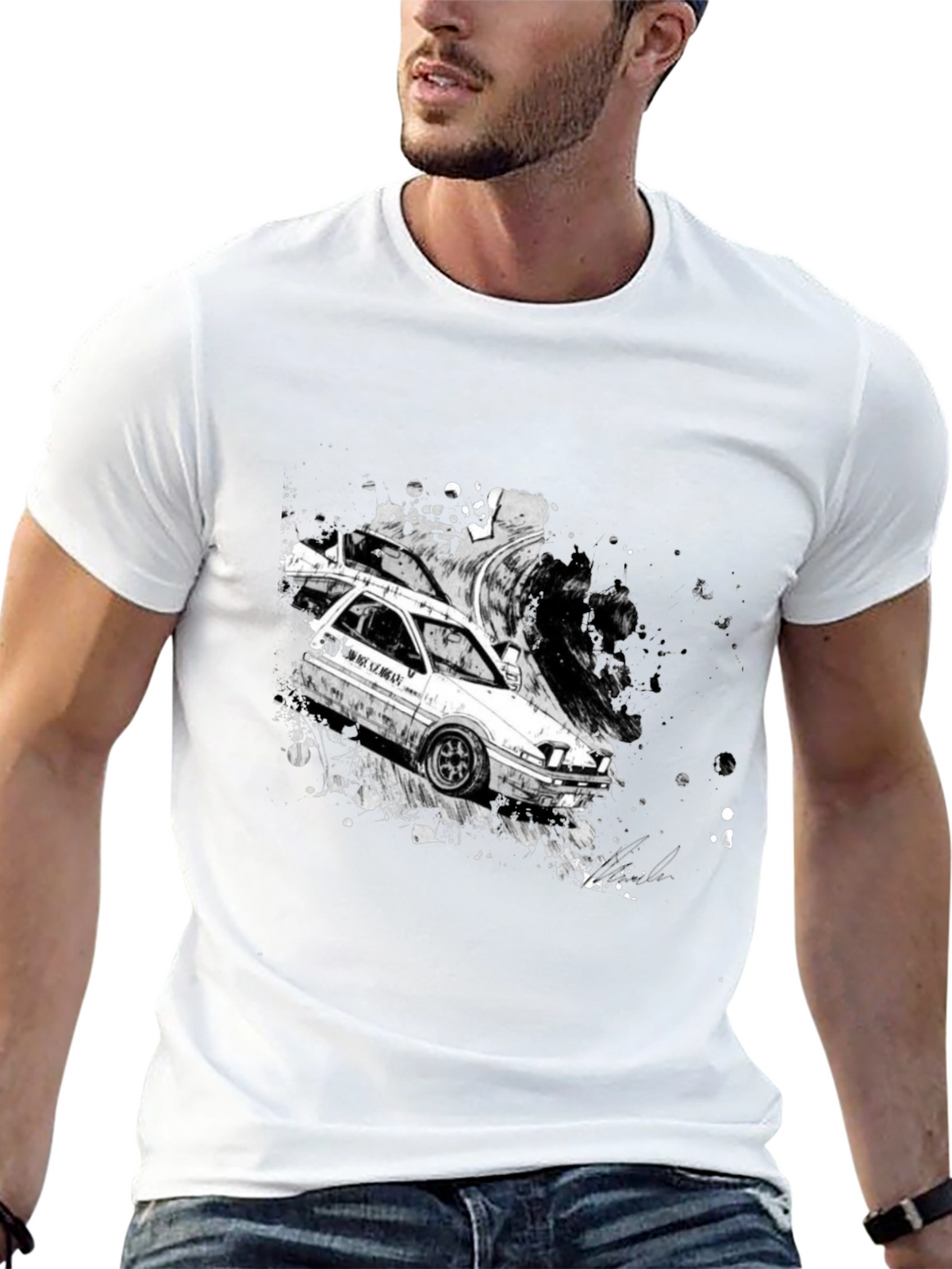 Initial D AE86 Drift T-Shirt - Black