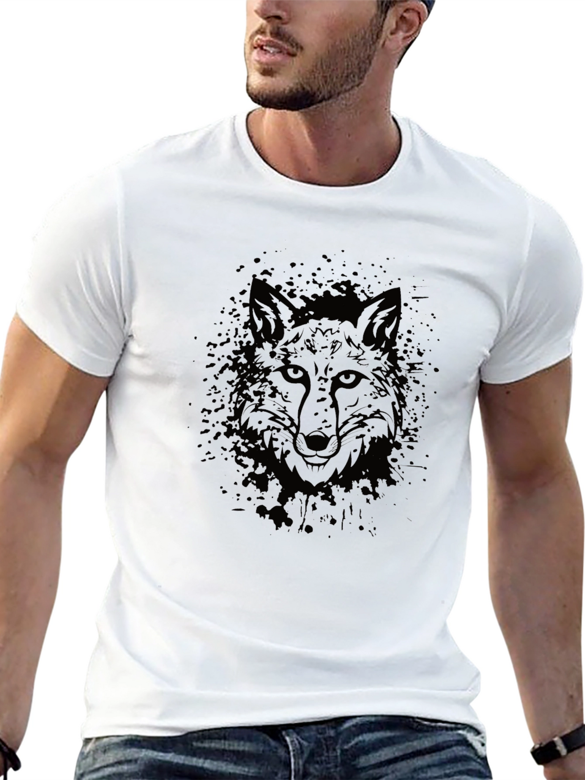 Mens Black Fox Graphic T-Shirt