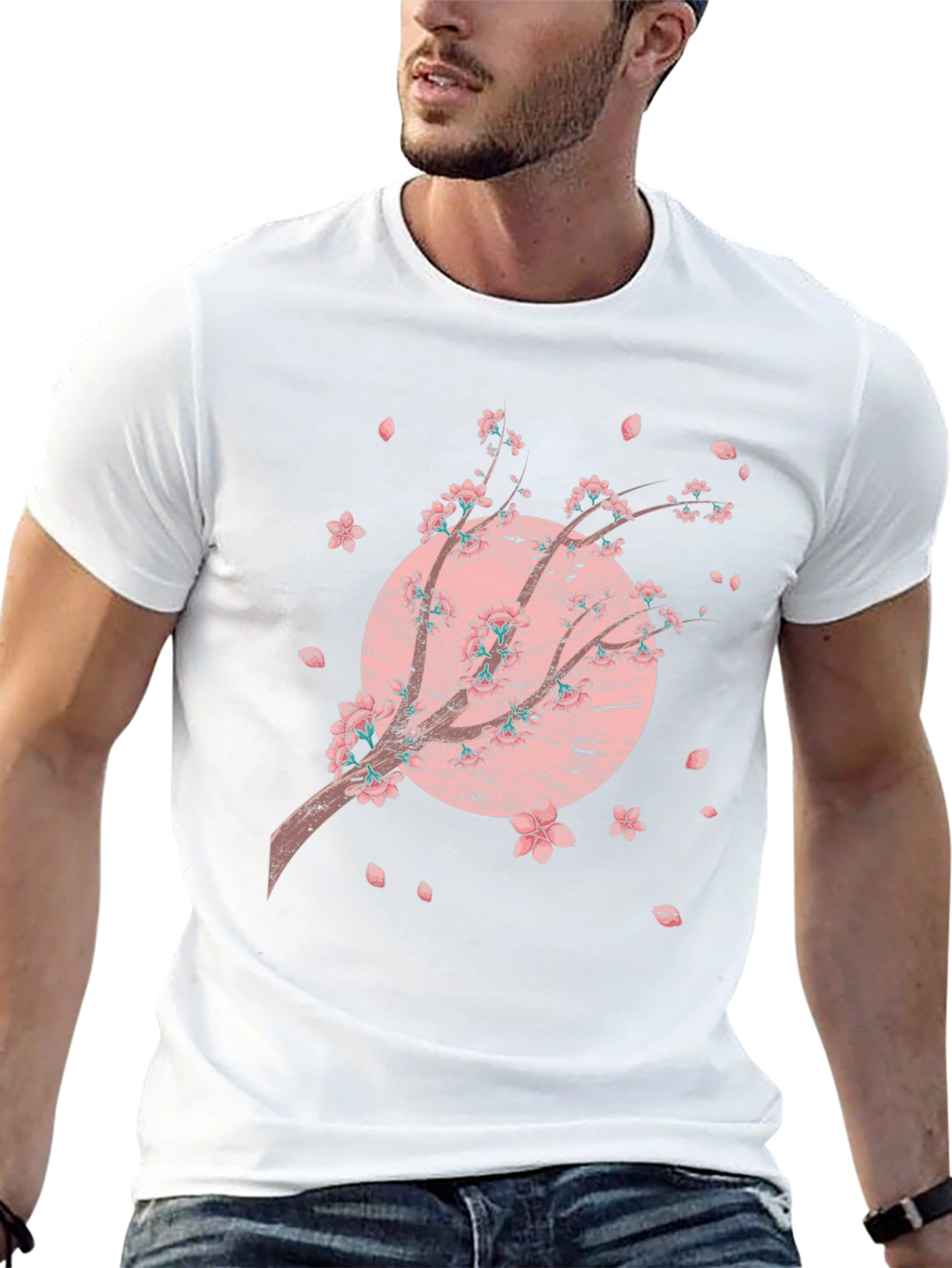 Cherry Blossom Graphic Black T-Shirt