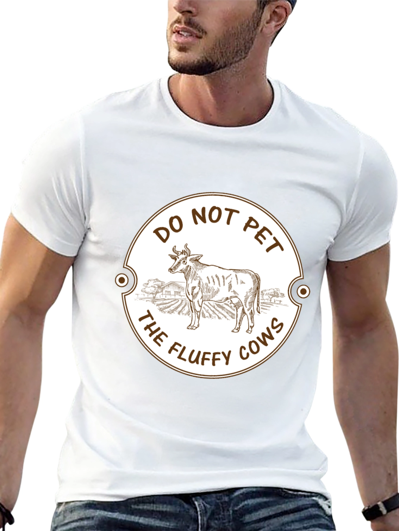 Do Not Pet The Fluffy Cows Graphic T-Shirt