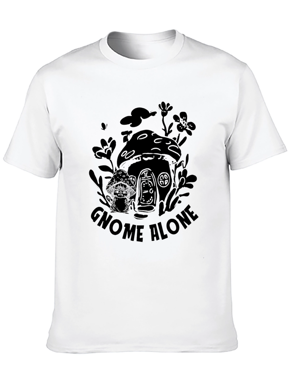 Gnome Alone Black Graphic T-Shirt