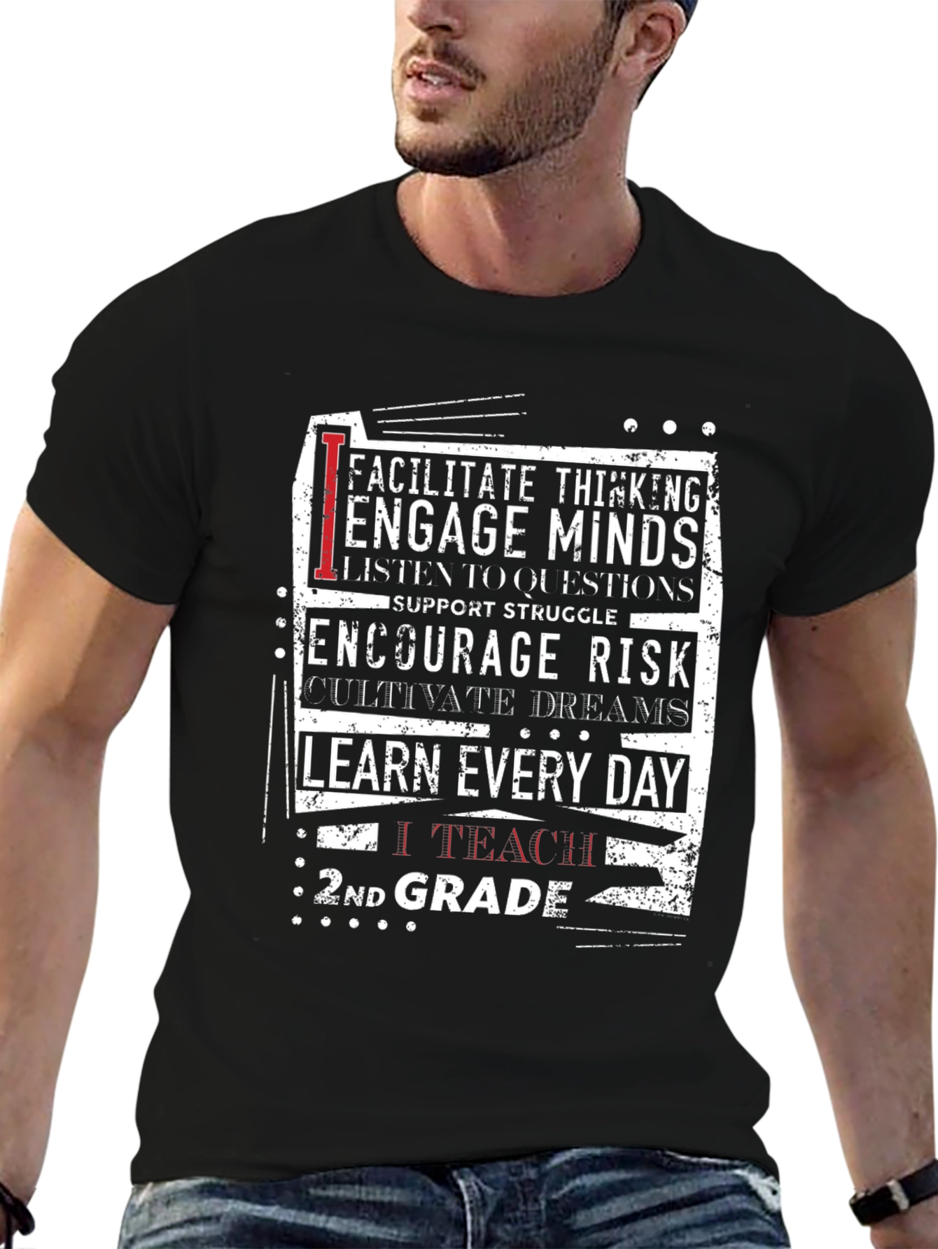 2nd Grade Teacher T-Shirt: Inspire Engage Teach
