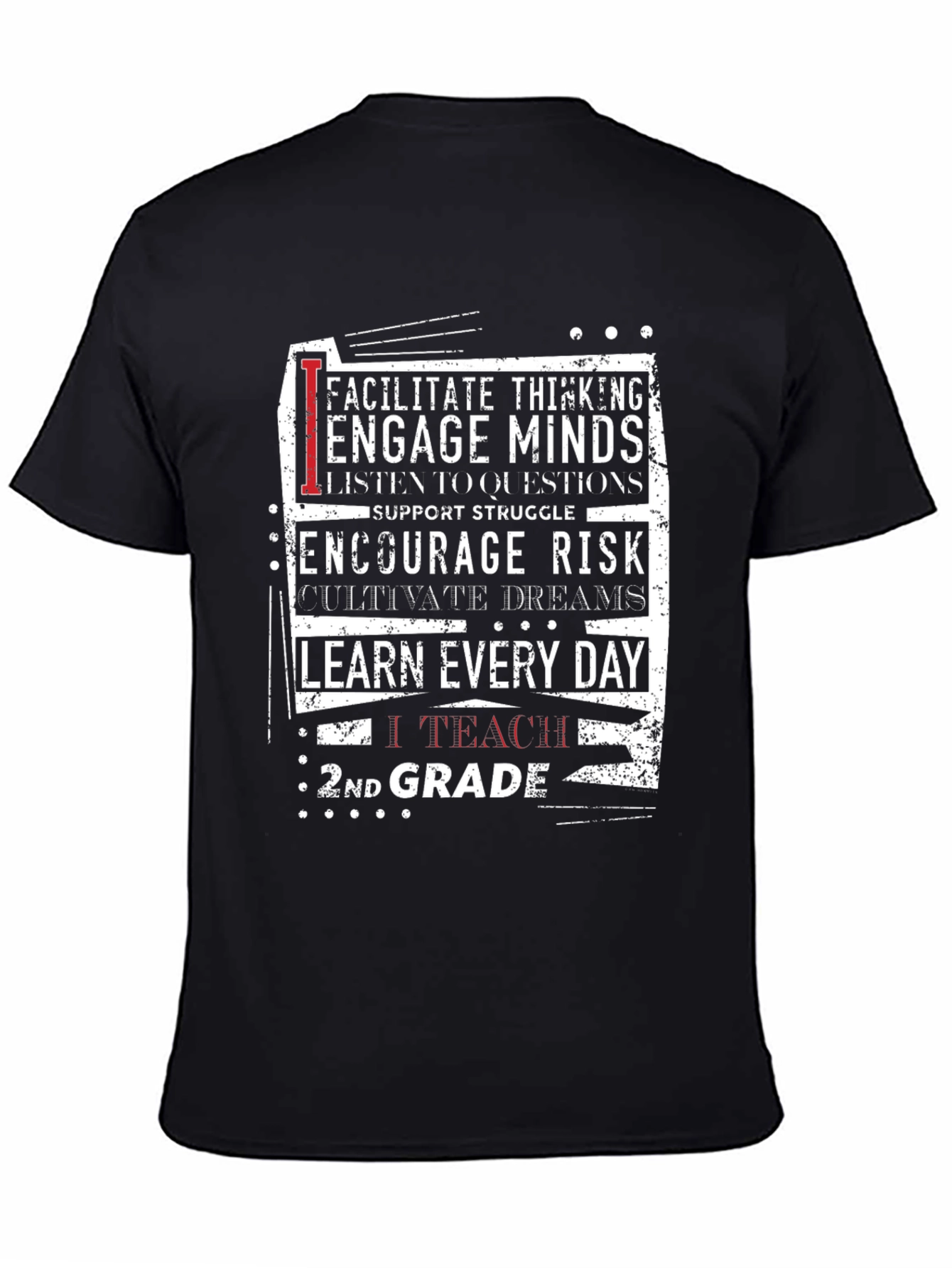2nd Grade Teacher T-Shirt: Inspire Engage Teach