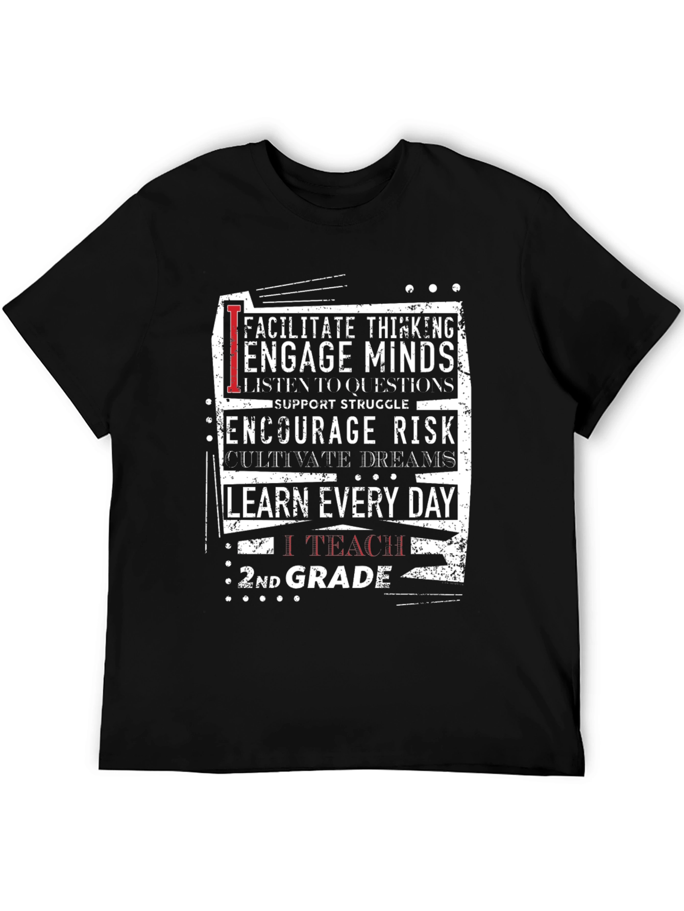 2nd Grade Teacher T-Shirt: Inspire Engage Teach