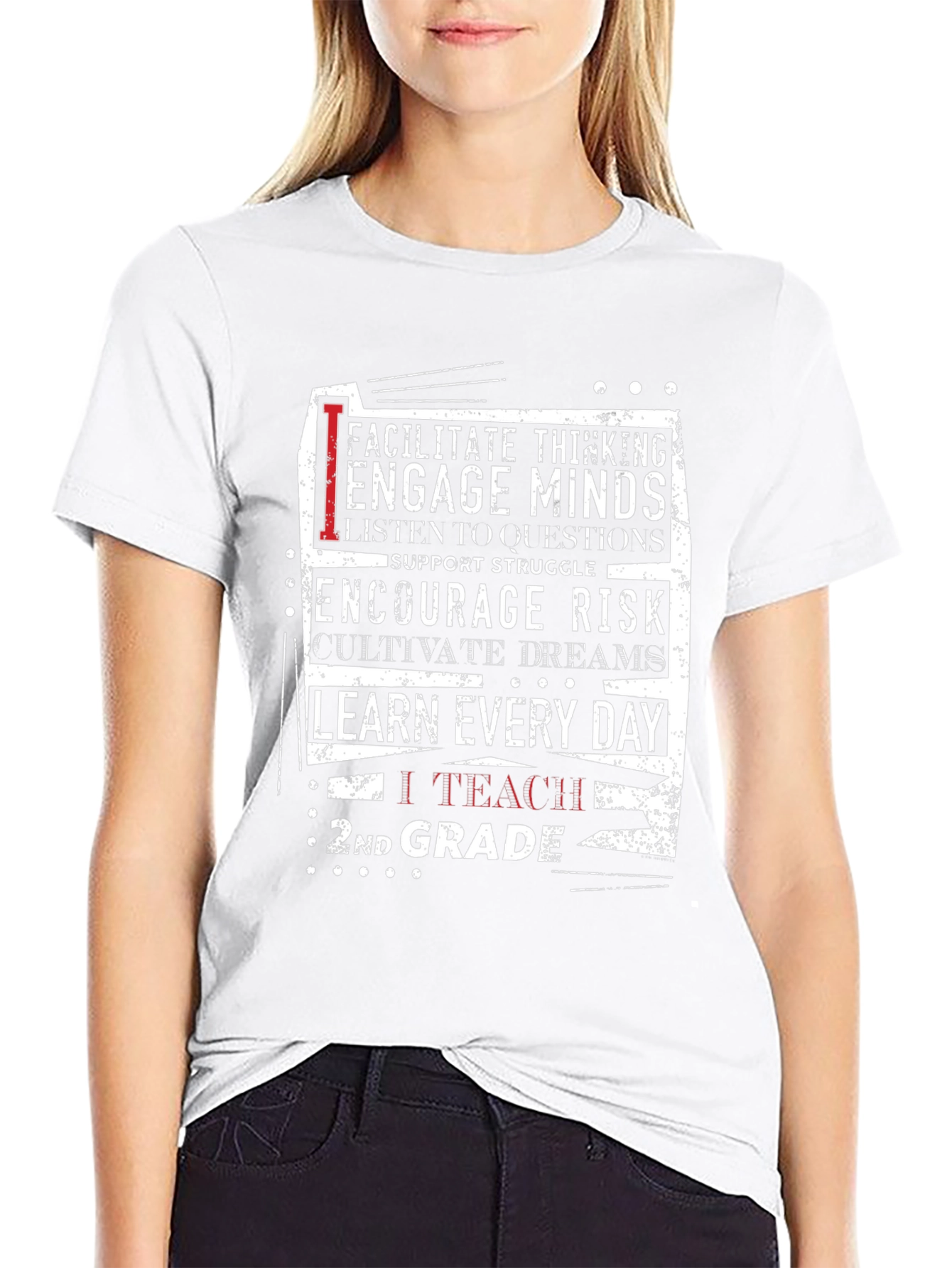 2nd Grade Teacher T-Shirt: Inspire Engage Teach