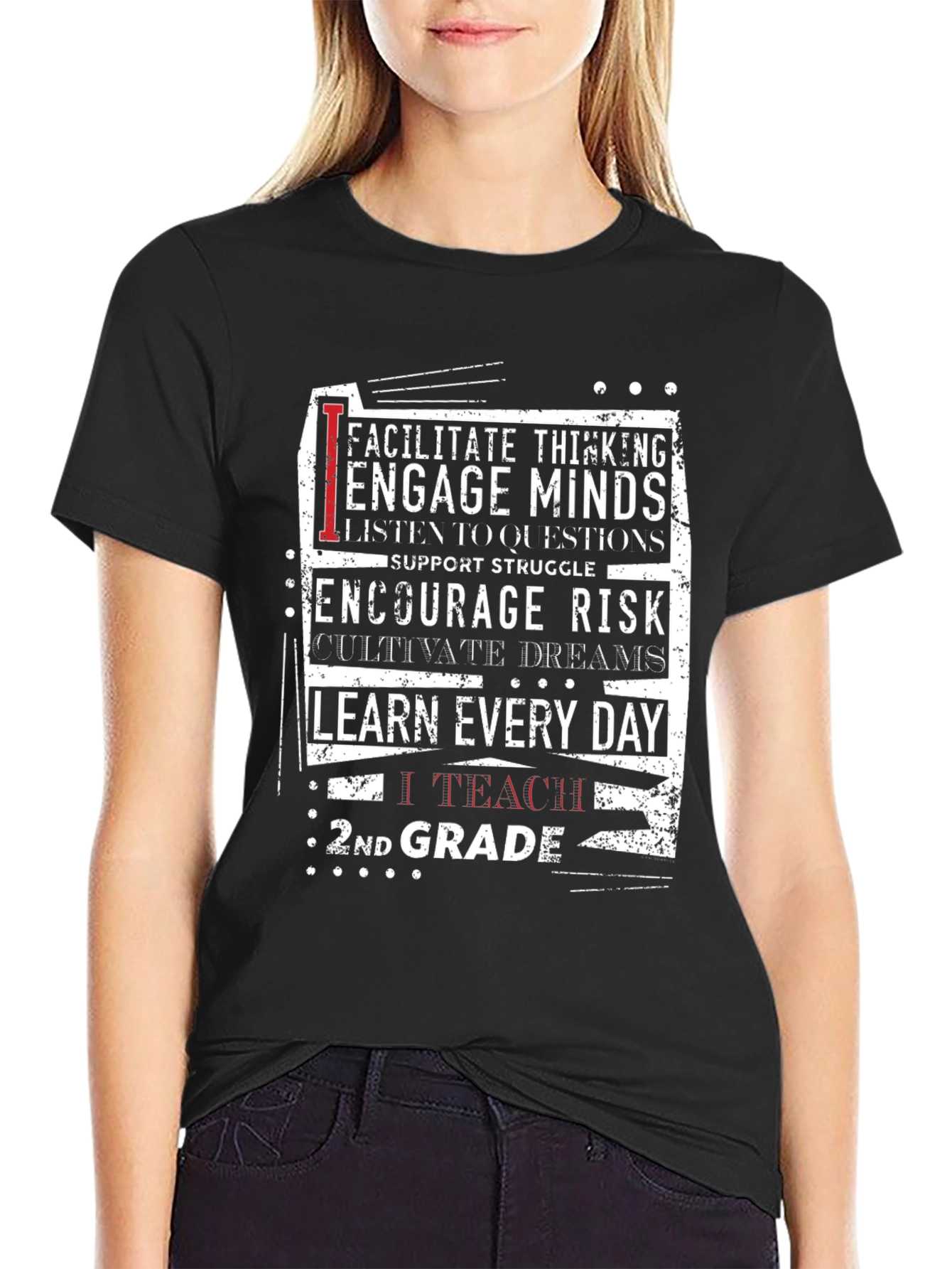 2nd Grade Teacher T-Shirt: Inspire Engage Teach