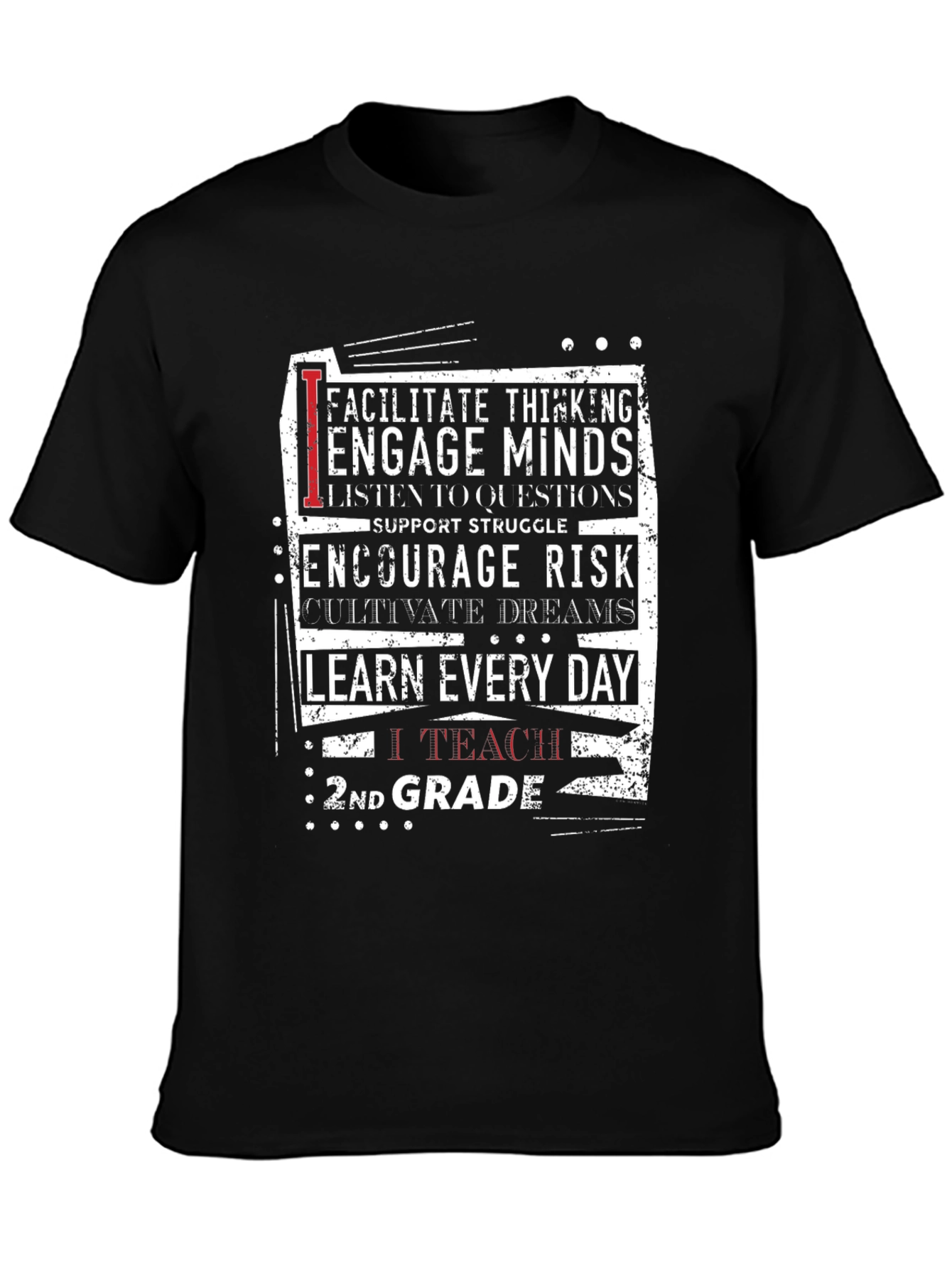 2nd Grade Teacher T-Shirt: Inspire Engage Teach