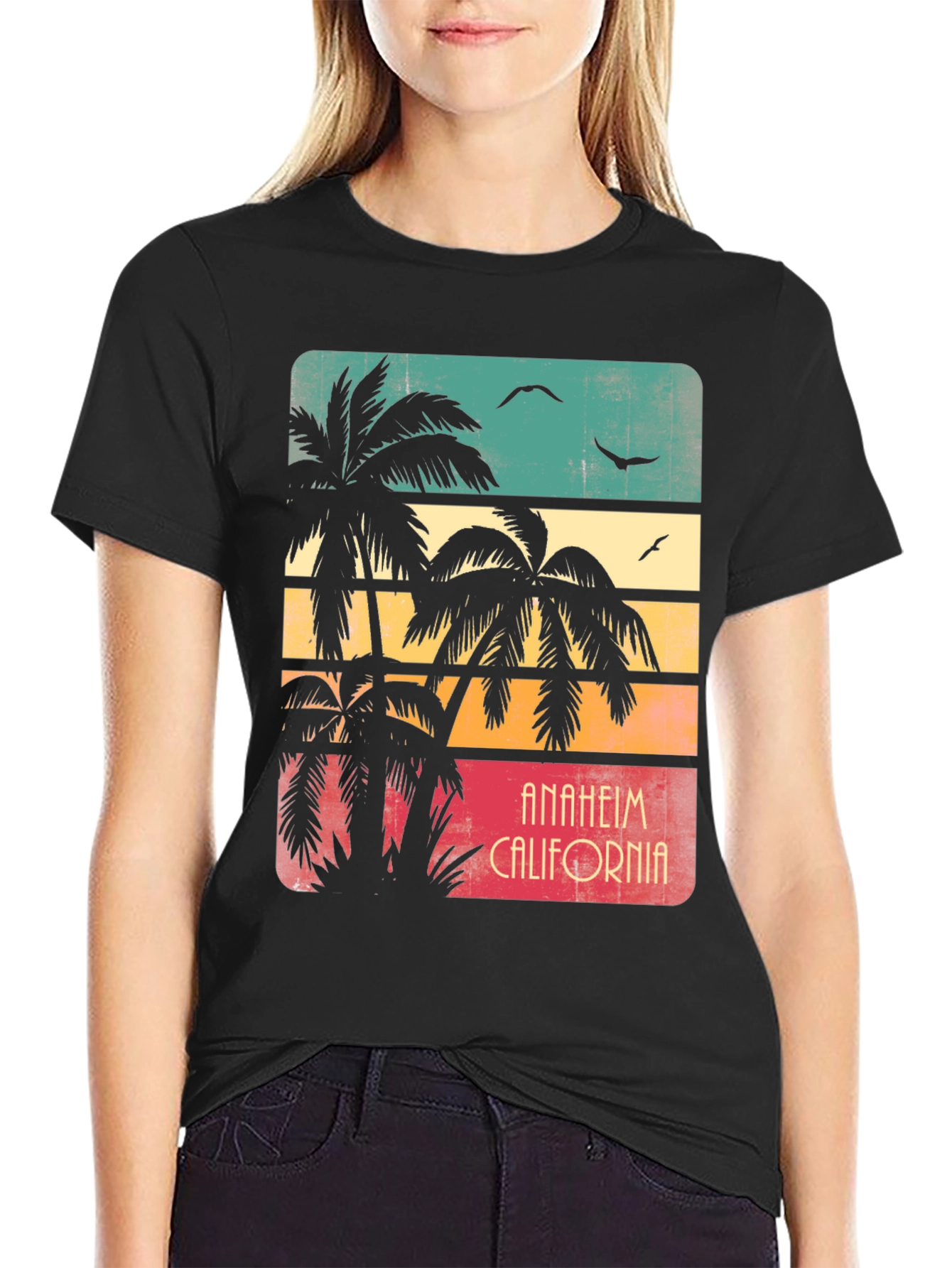 Anaheim California Palm Tree Retro T-Shirt