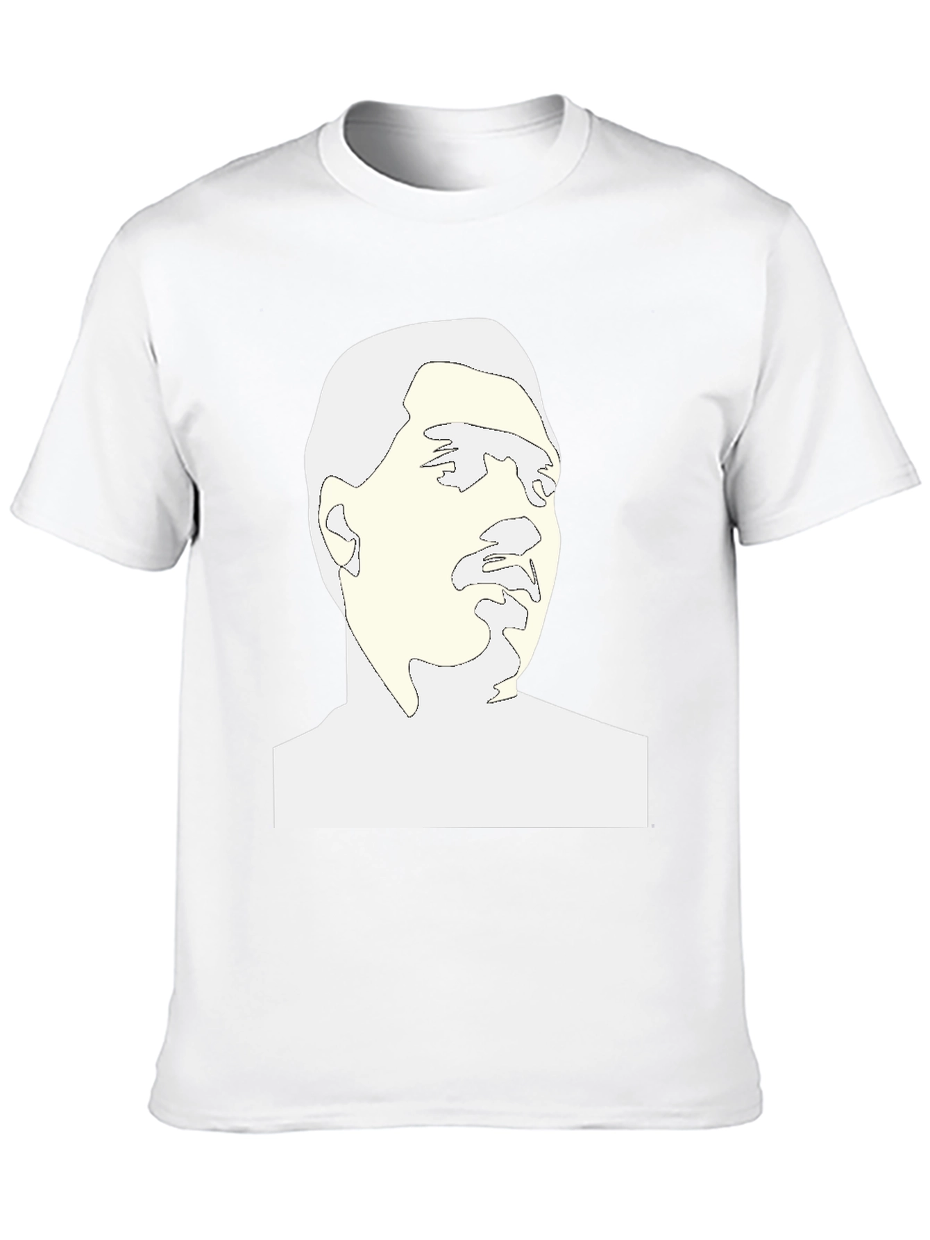 Abstract Face Graphic Tee - Black Cotton Blend