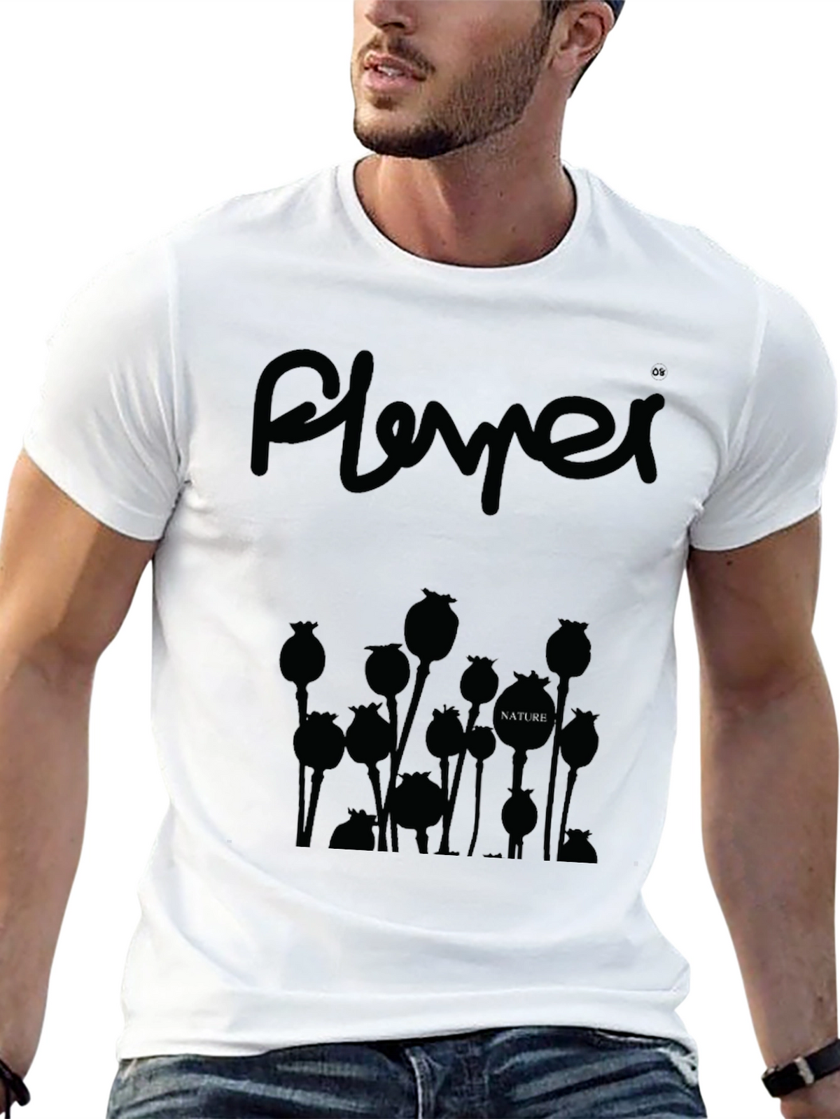 Nature Poppy Graphic Tee - Unisex Black T-Shirt