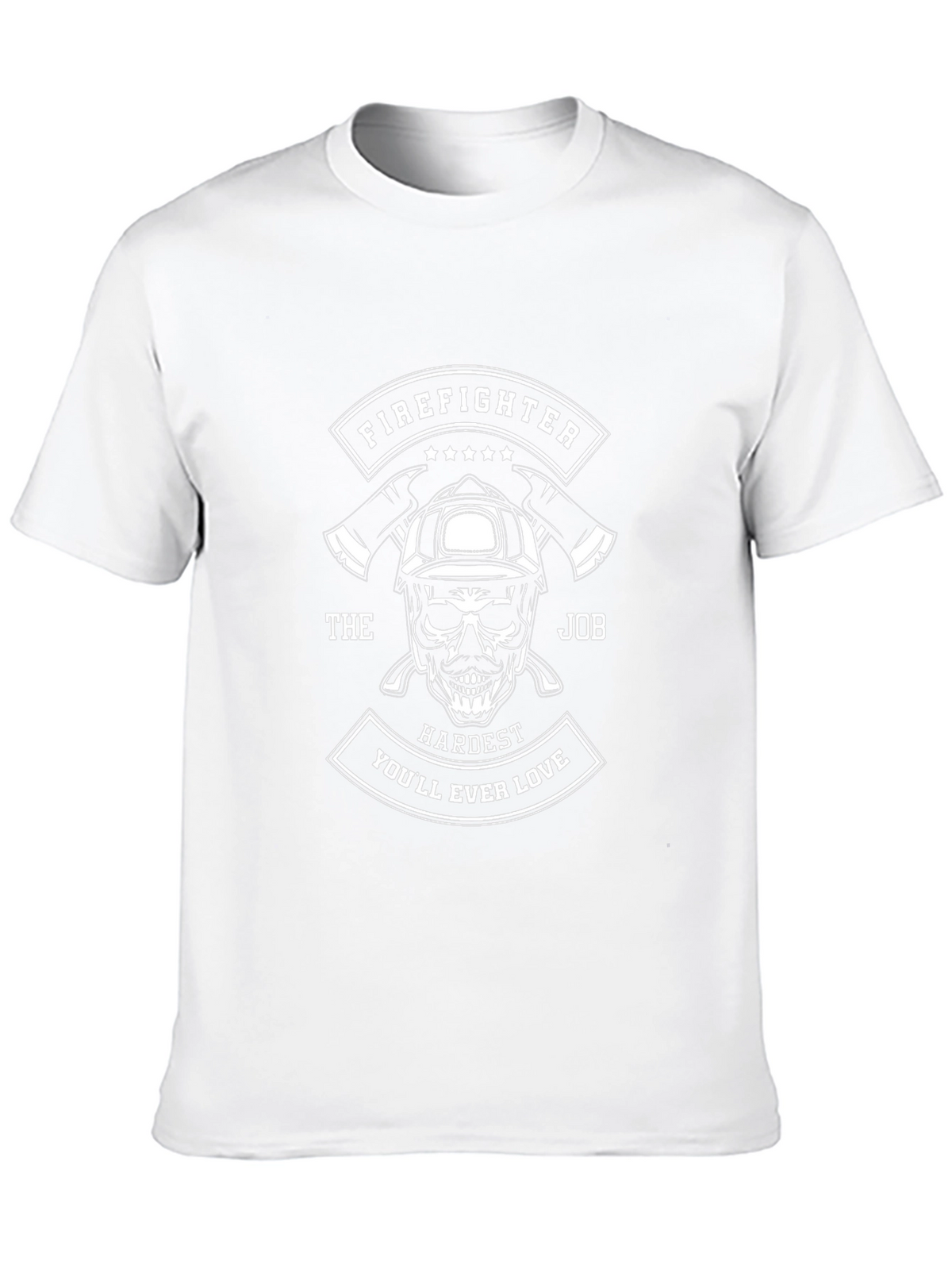 Firefighter Skull Graphic Tee - Hardest Job Ever!