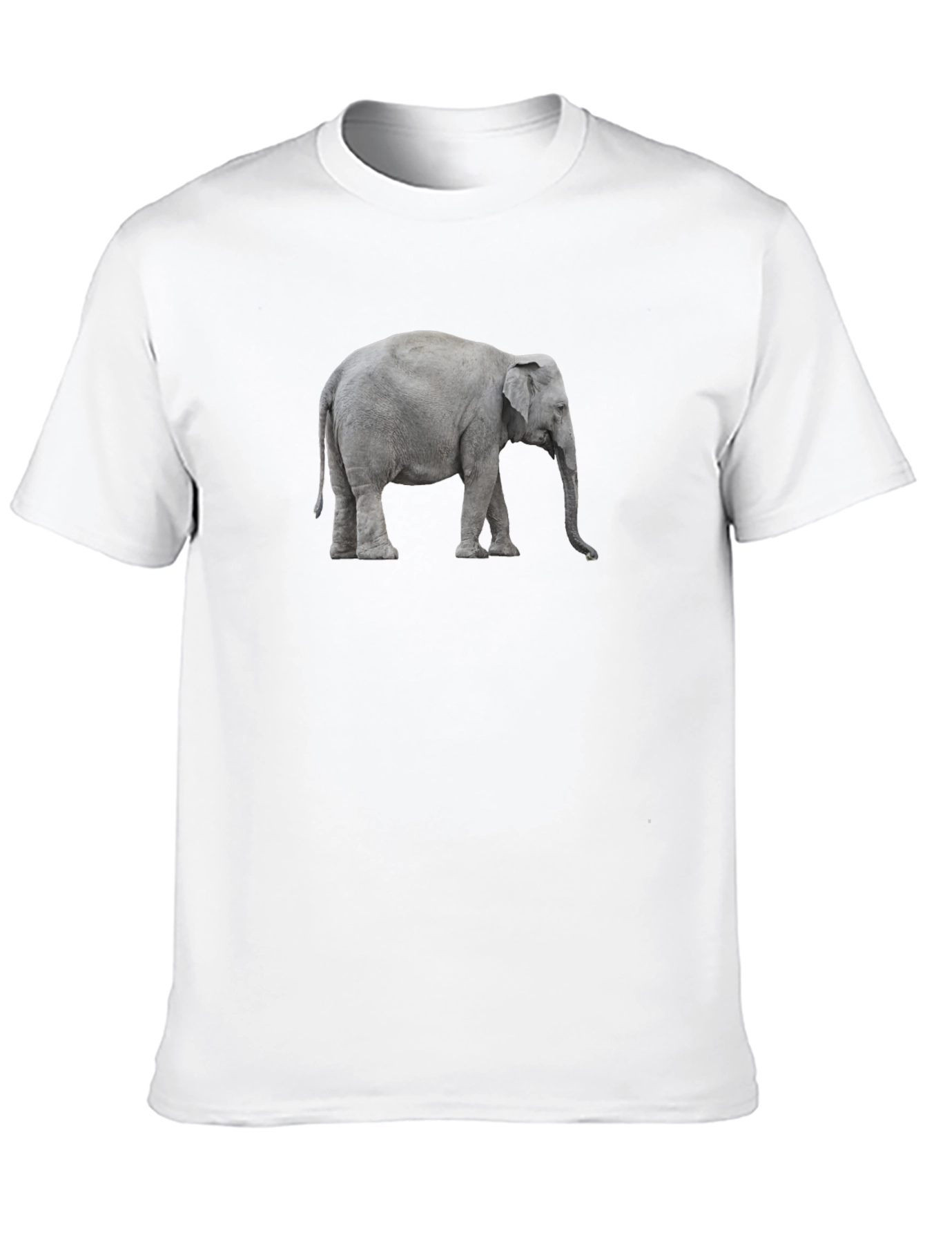 Elephant Graphic Tee - Black Cotton Casual T-Shirt