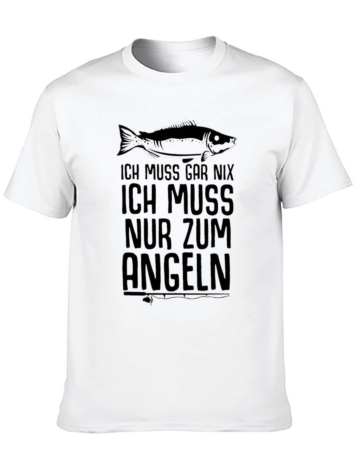 Fishing T-Shirt: Ich Muss Nur Zum Angeln - Black