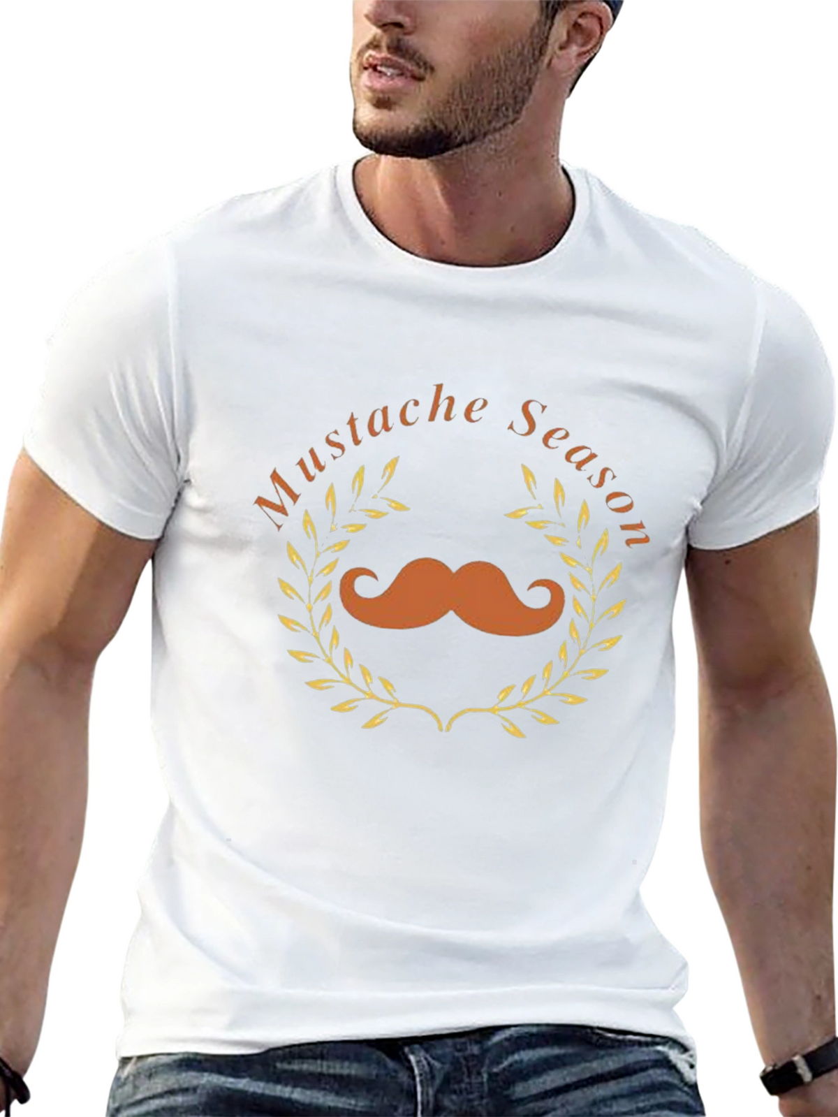 Mustache Season Graphic Tee - Black