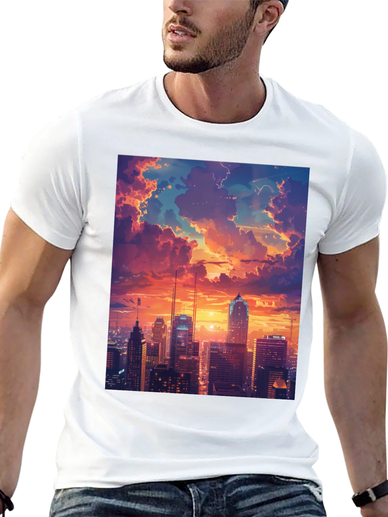 Sunset Cityscape Graphic Tee