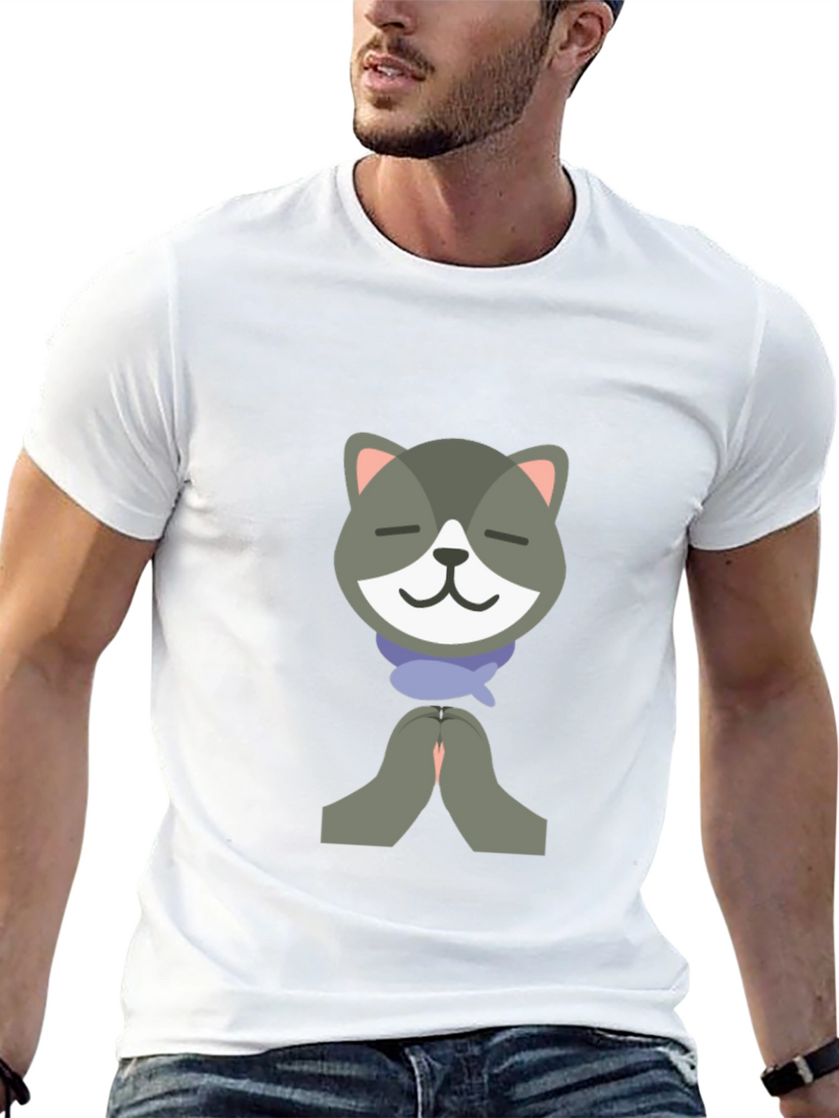 Namaste Cat Graphic T-Shirt